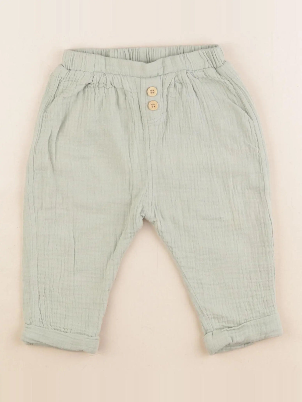 Vertbaudet - pantalon vert - 18 mois