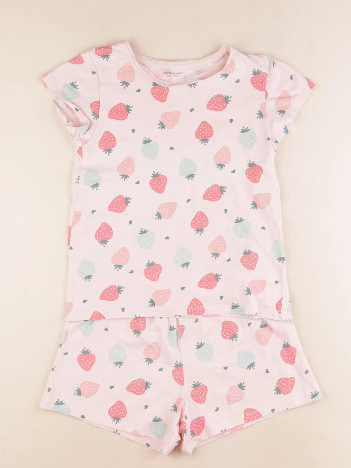 Vertbaudet - pyjama coton rose - 8 ans