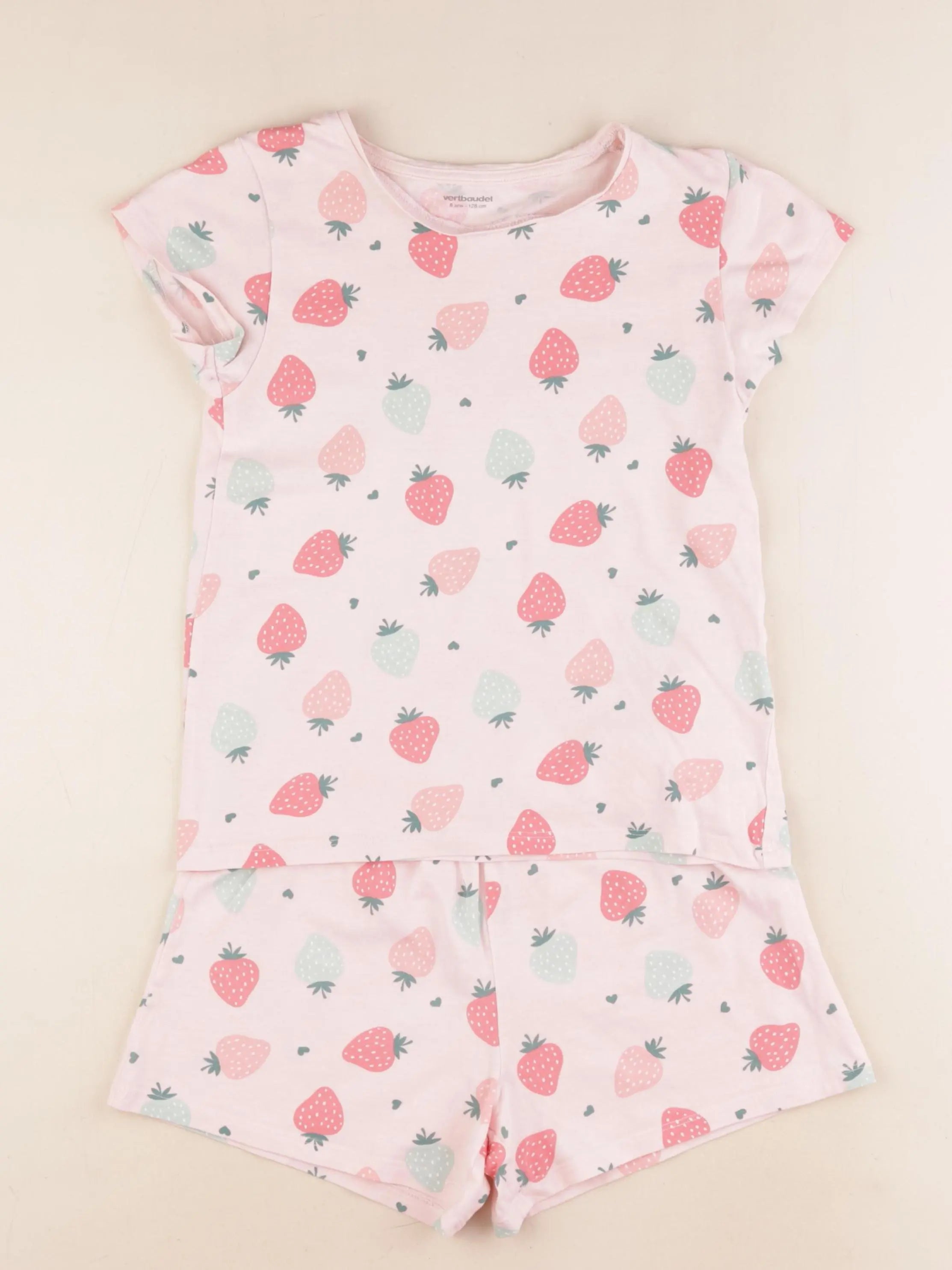 Vertbaudet - pyjama coton rose - 8 ans