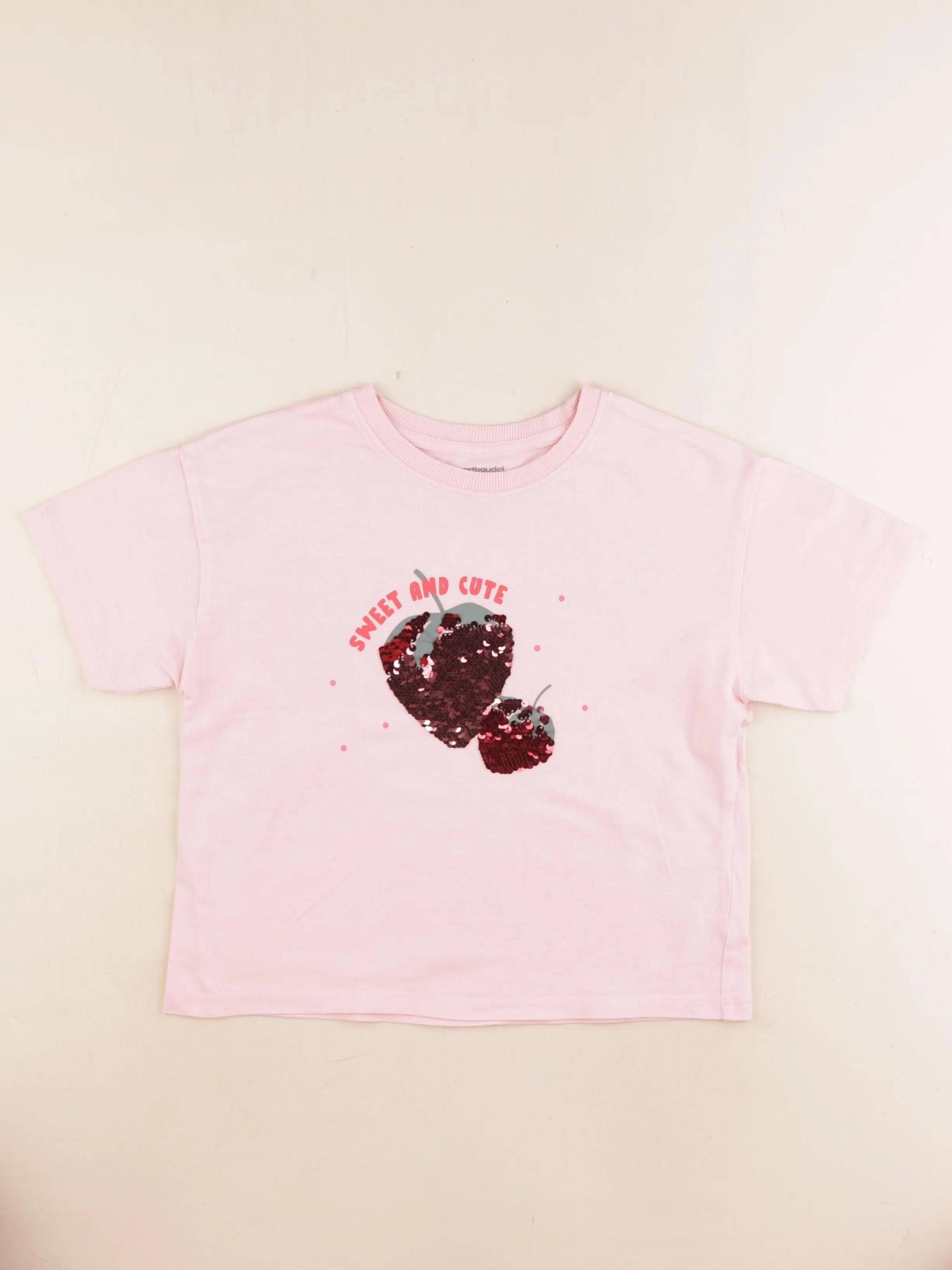 Vertbaudet - tee-shirt coton rose - 8 ans