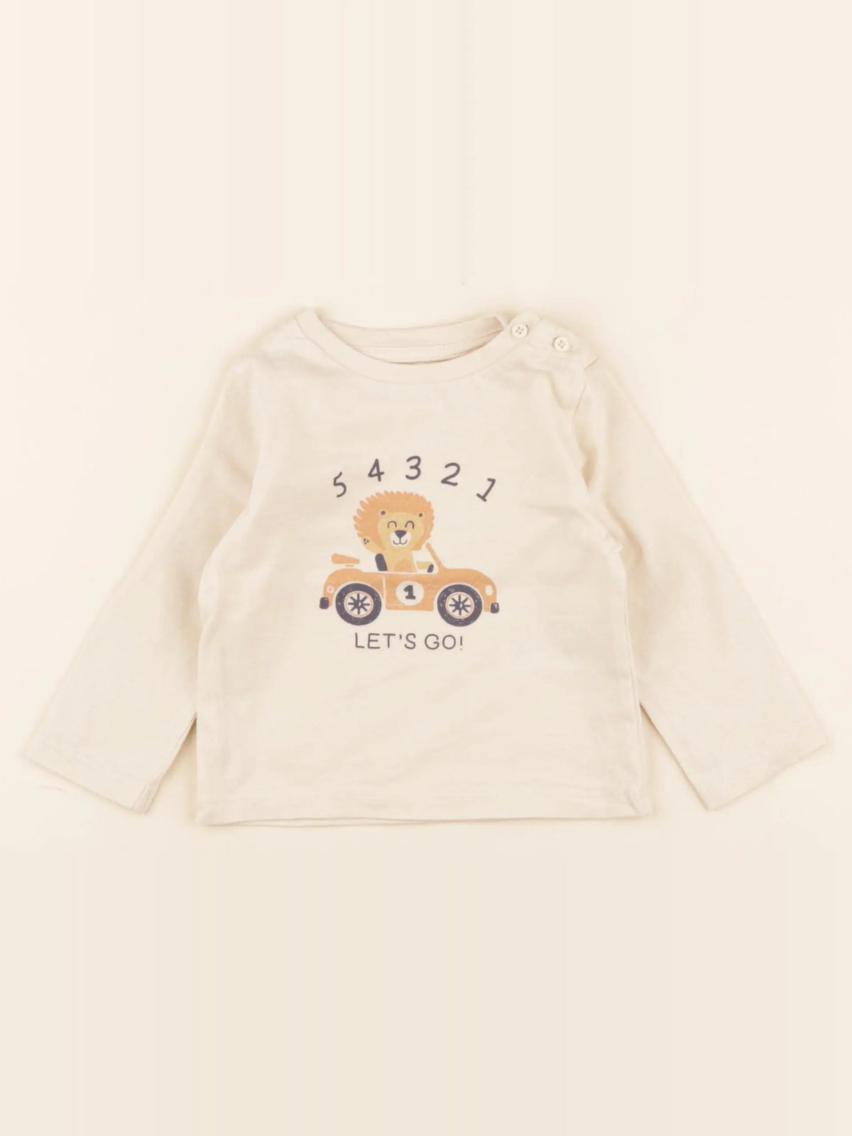 Vertbaudet - tee-shirt beige - 9 mois