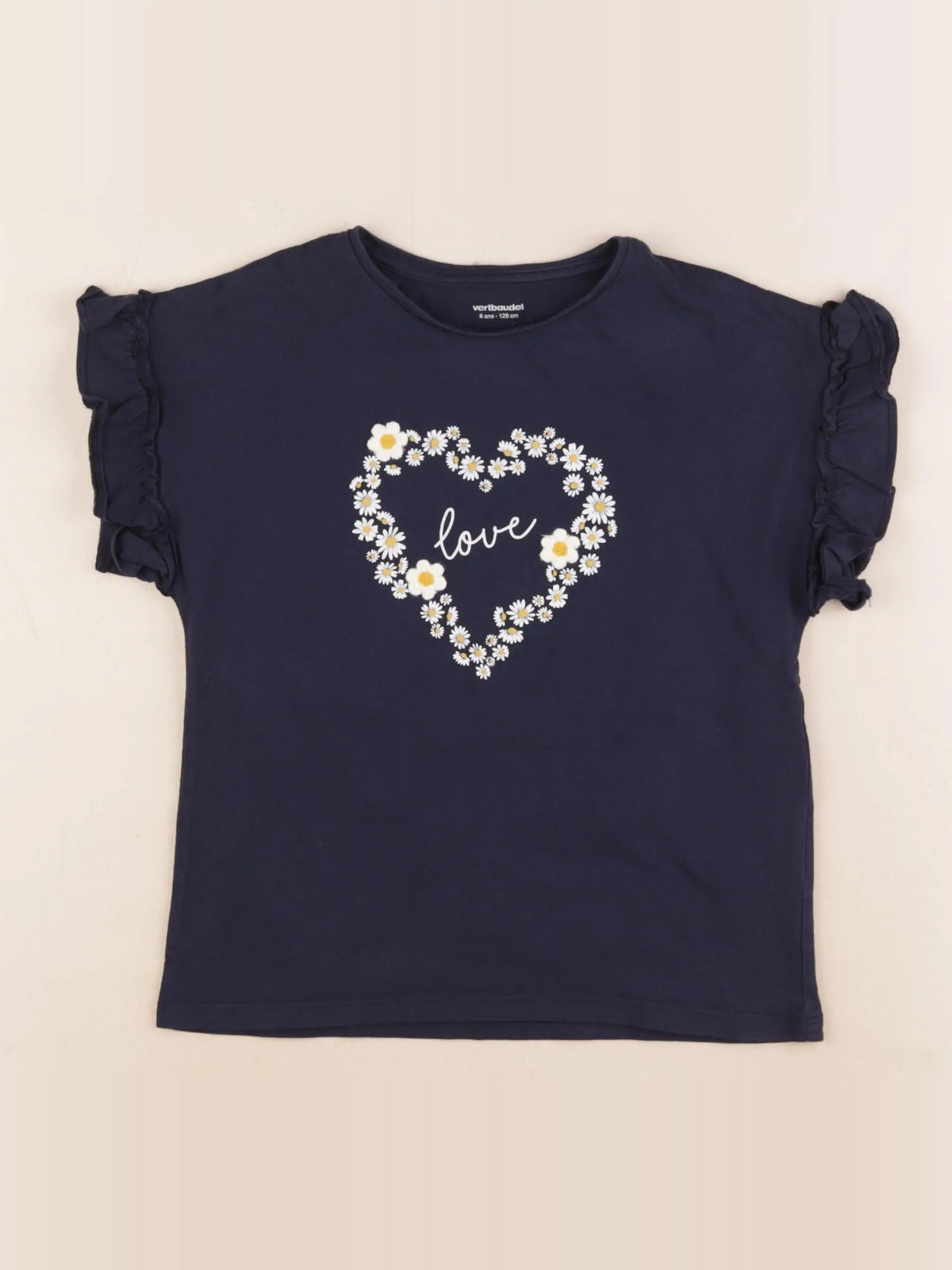 Vertbaudet - tee-shirt bleu - 8 ans