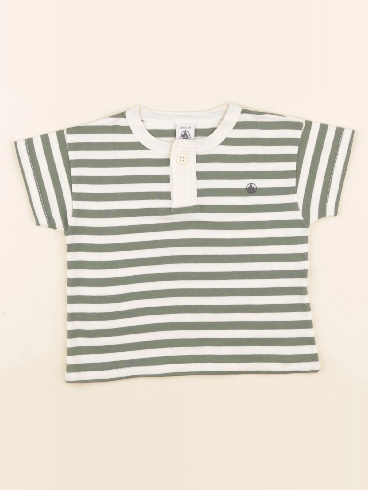 Petit Bateau - tee-shirt beige, vert - 24 mois