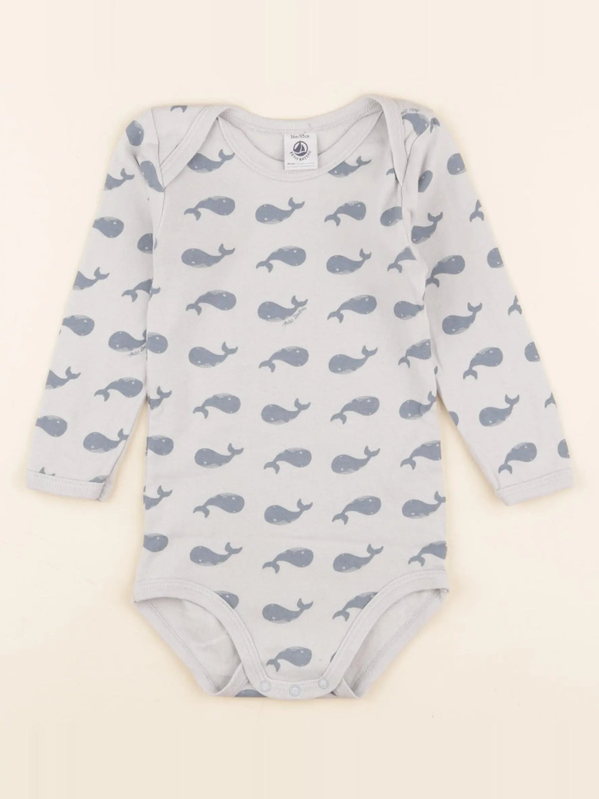 Petit Bateau - body bleu - 36 mois