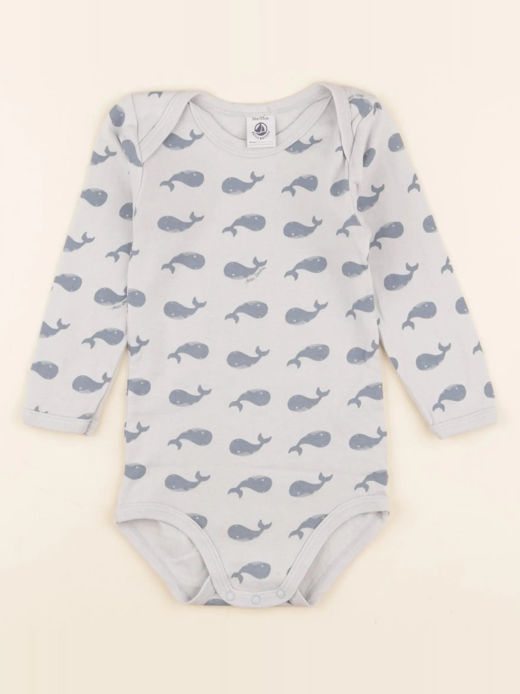 Petit Bateau - body bleu - 36 mois