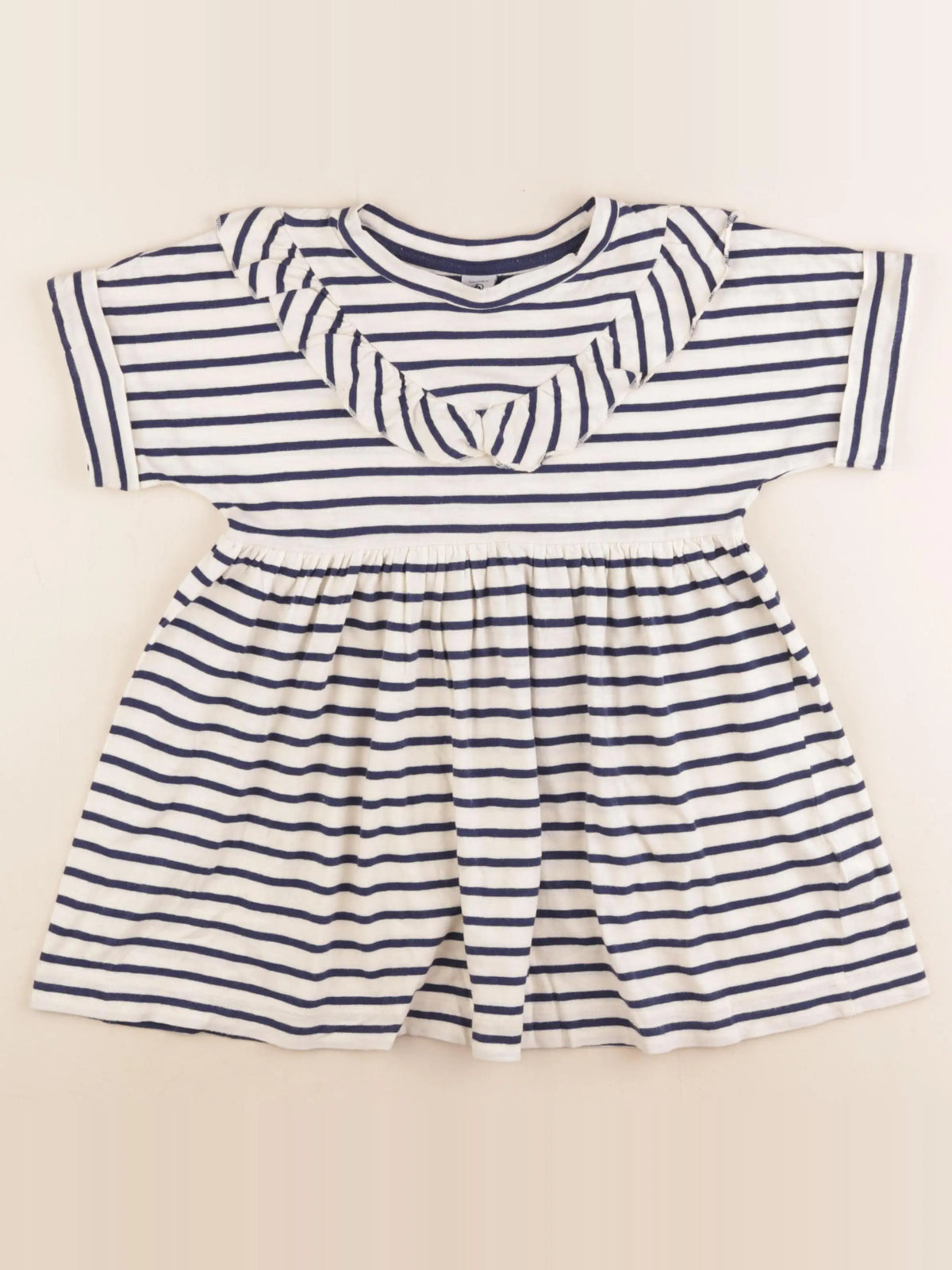 Petit Bateau - robe bleu, blanc - 5 ans