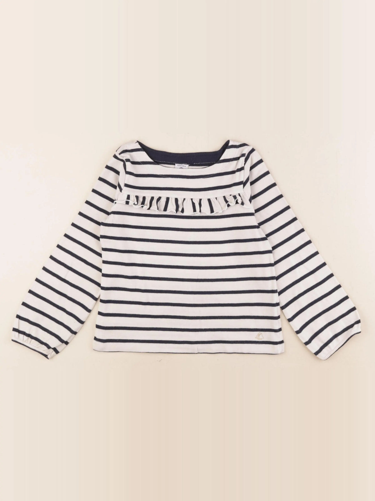Petit Bateau - tee-shirt blanc, bleu - 6 ans