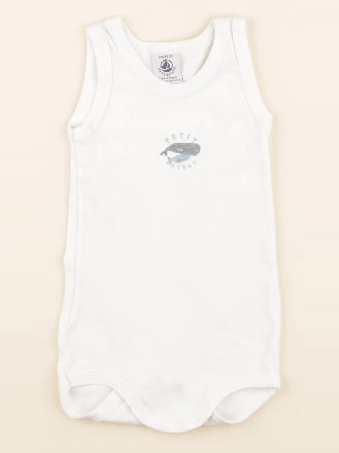 Petit Bateau - body blanc - 6 mois