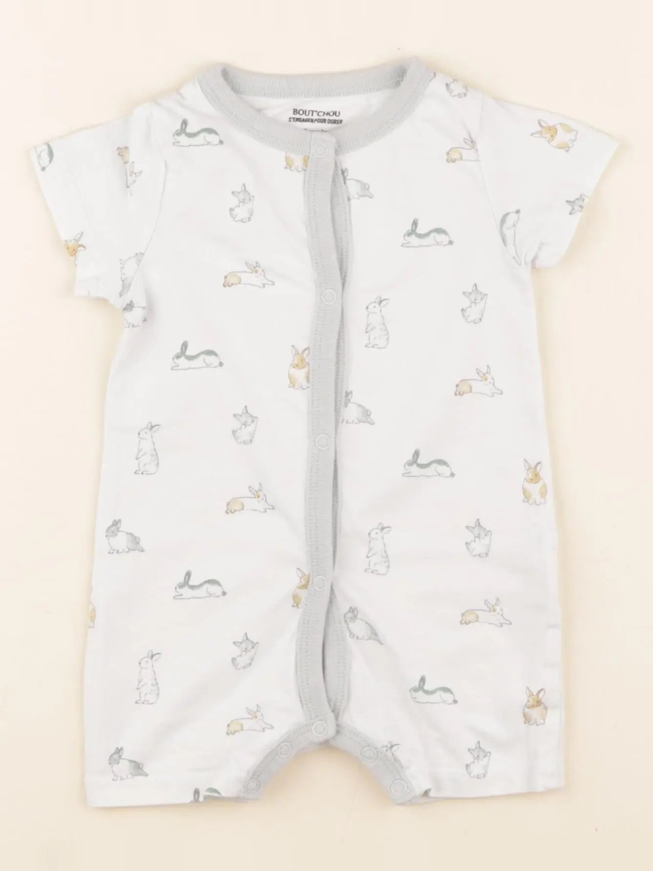 Boutchou - pyjama coton blanc - 6 mois