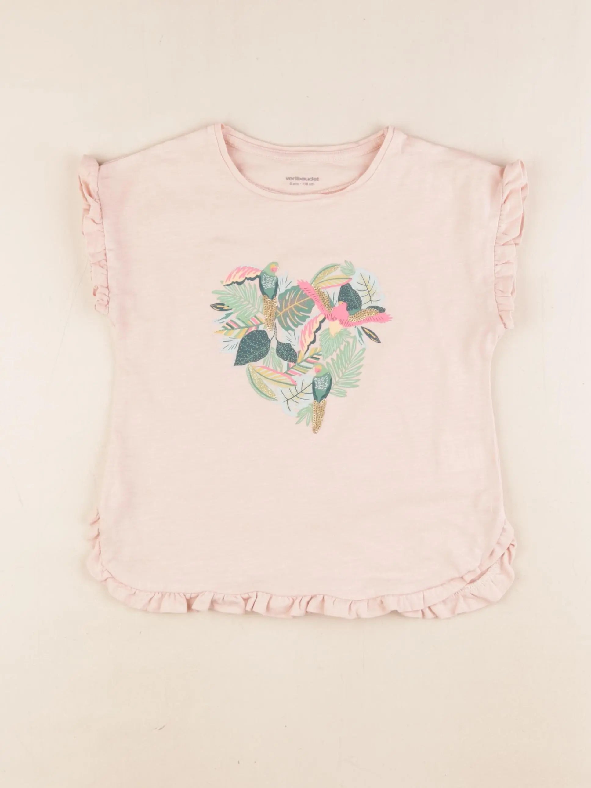 Vertbaudet - tee-shirt rose - 6 ans