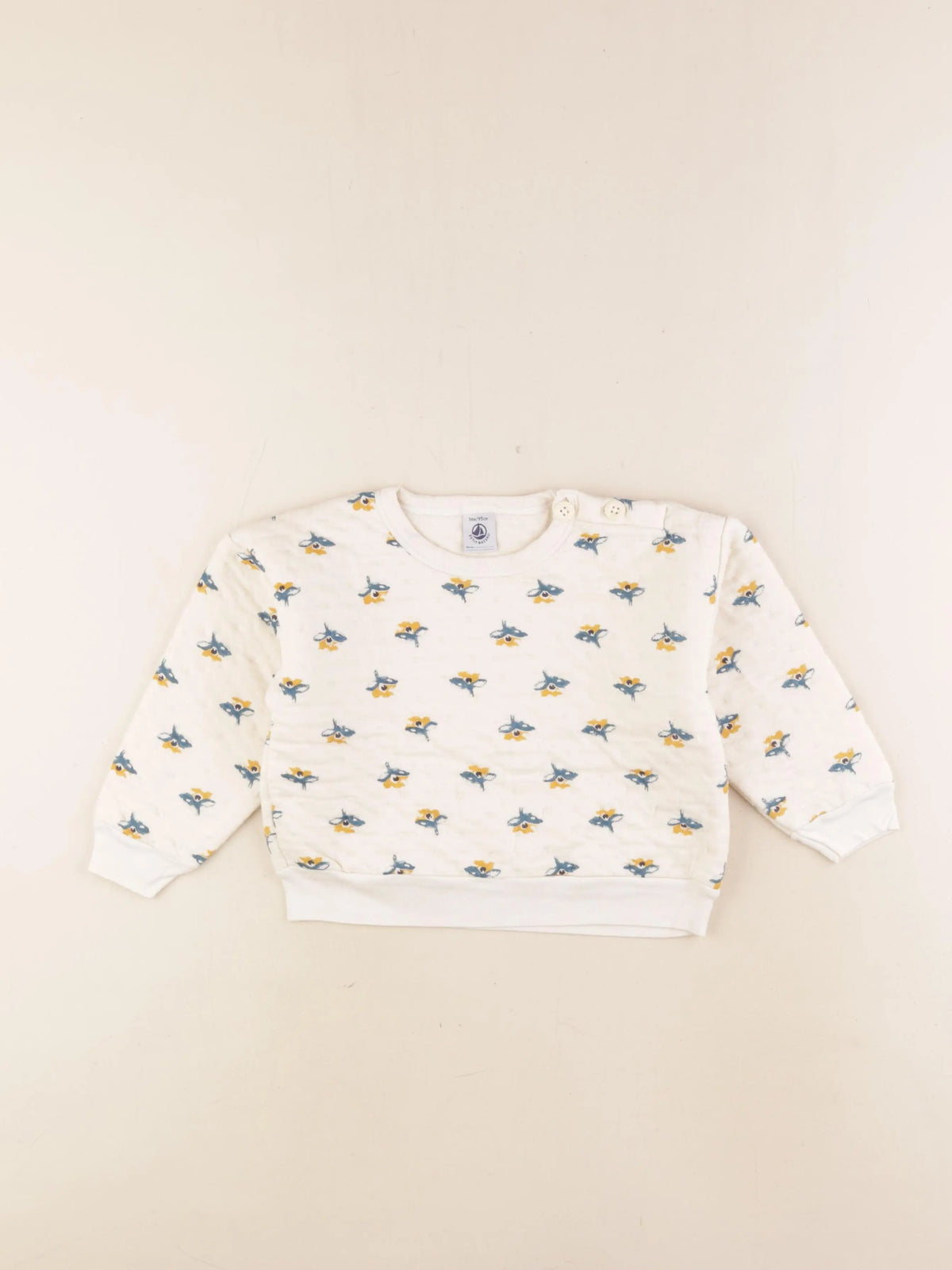Petit Bateau - sweat beige - 36 mois