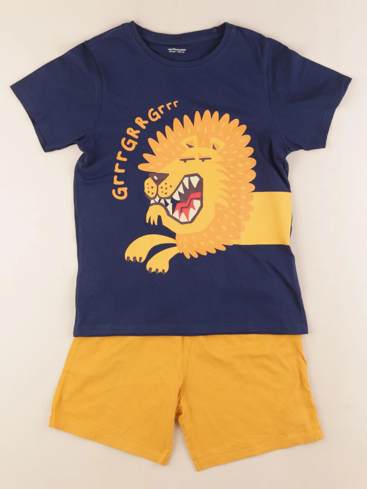 Vertbaudet - pyjama coton bleu, jaune - 10 ans