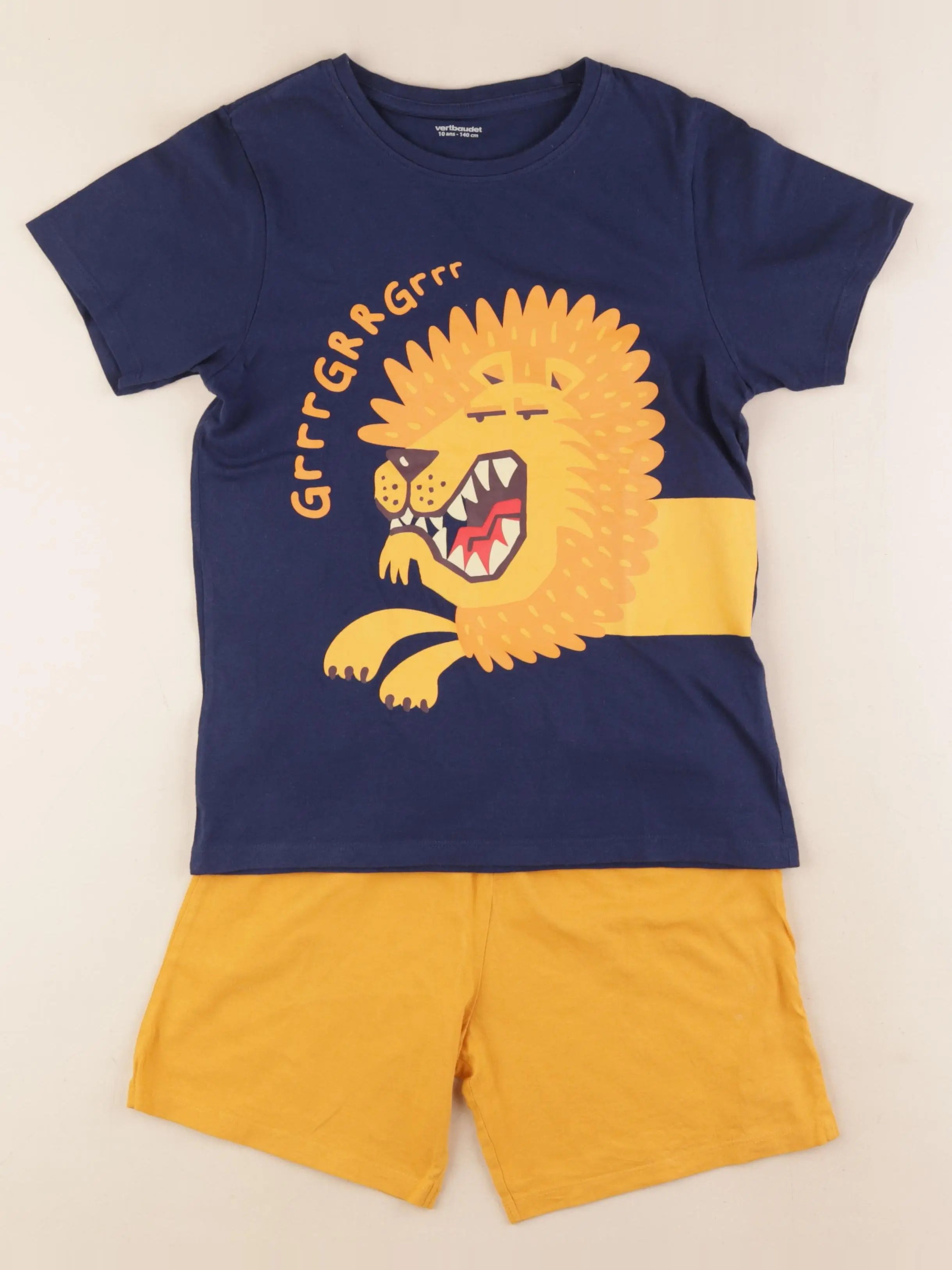 Vertbaudet - pyjama coton bleu, jaune - 10 ans