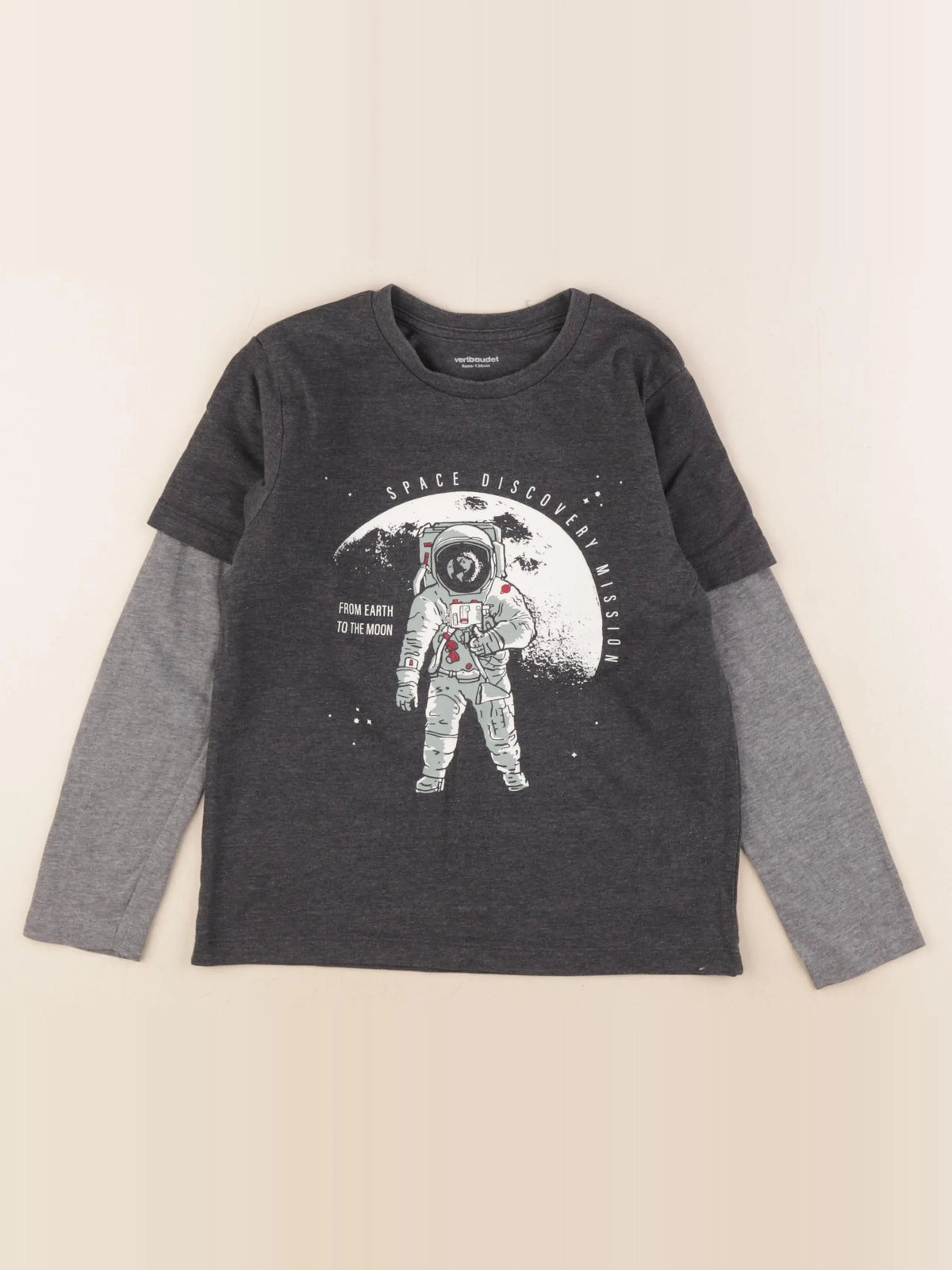 Vertbaudet - tee-shirt gris - 8 ans