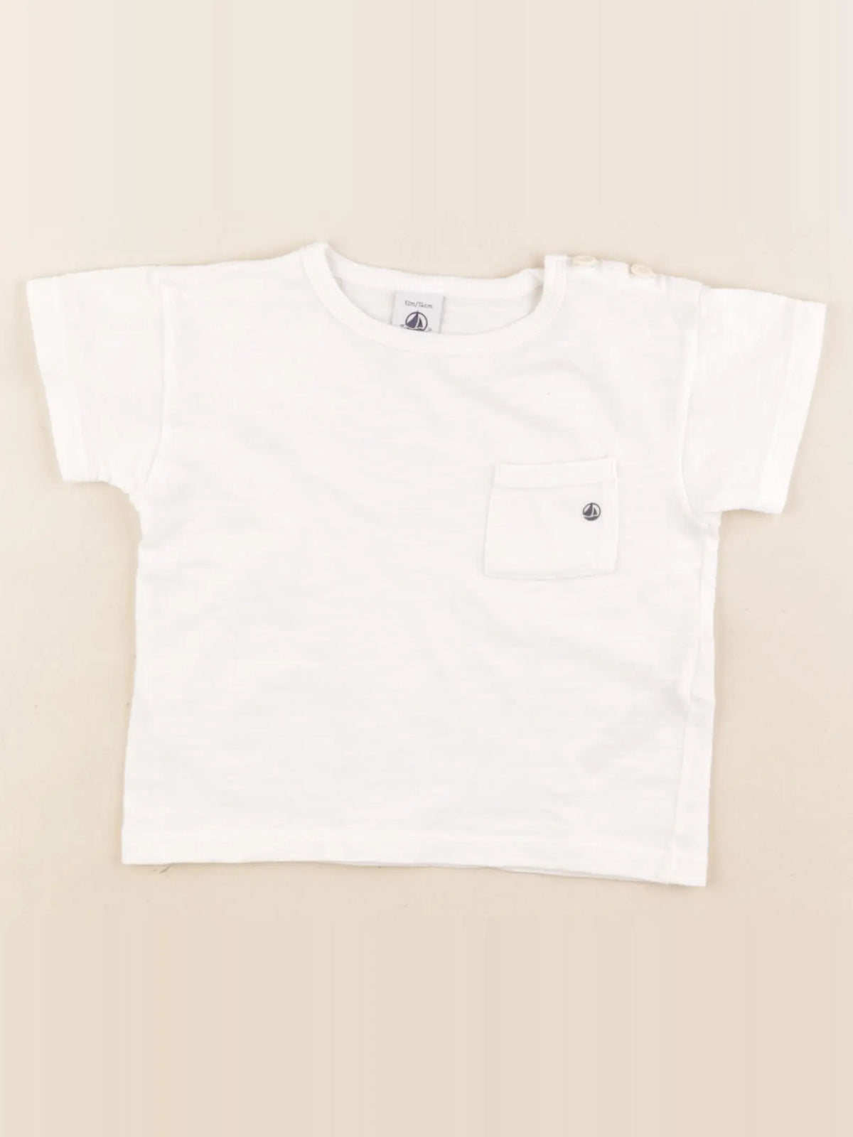Petit Bateau - tee-shirt blanc - 12 mois