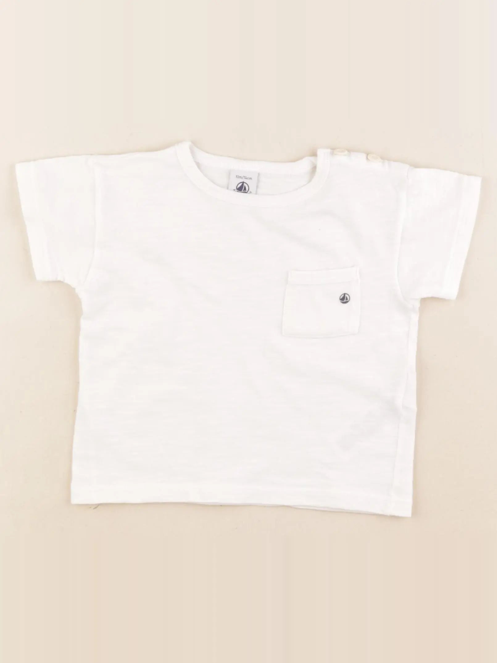 Petit Bateau - tee-shirt blanc - 12 mois