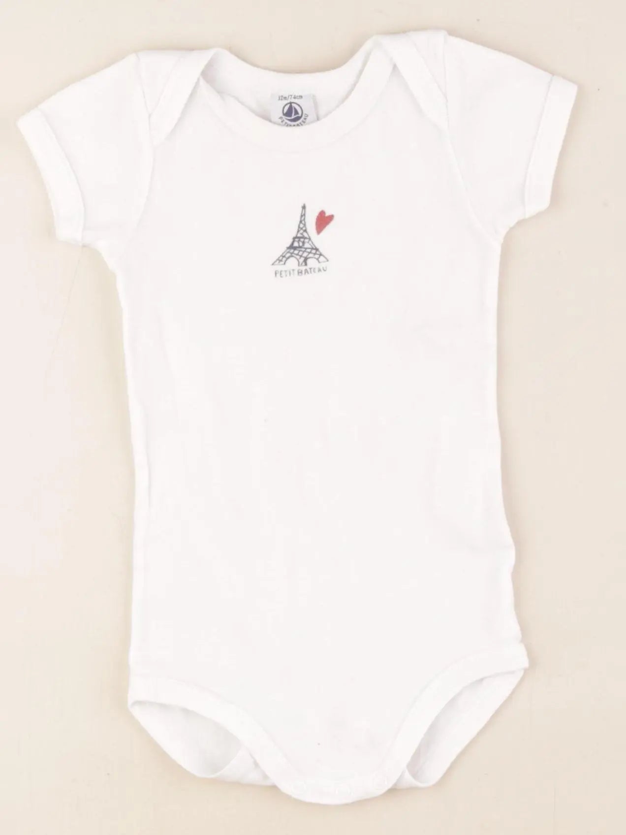 Petit Bateau - body blanc - 12 mois