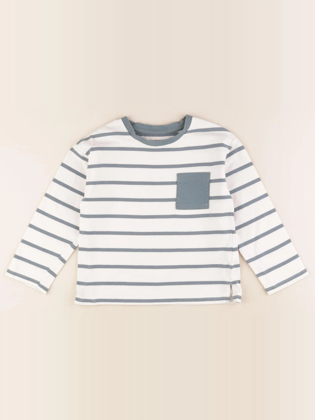 Vertbaudet - tee-shirt beige, bleu - 5 ans