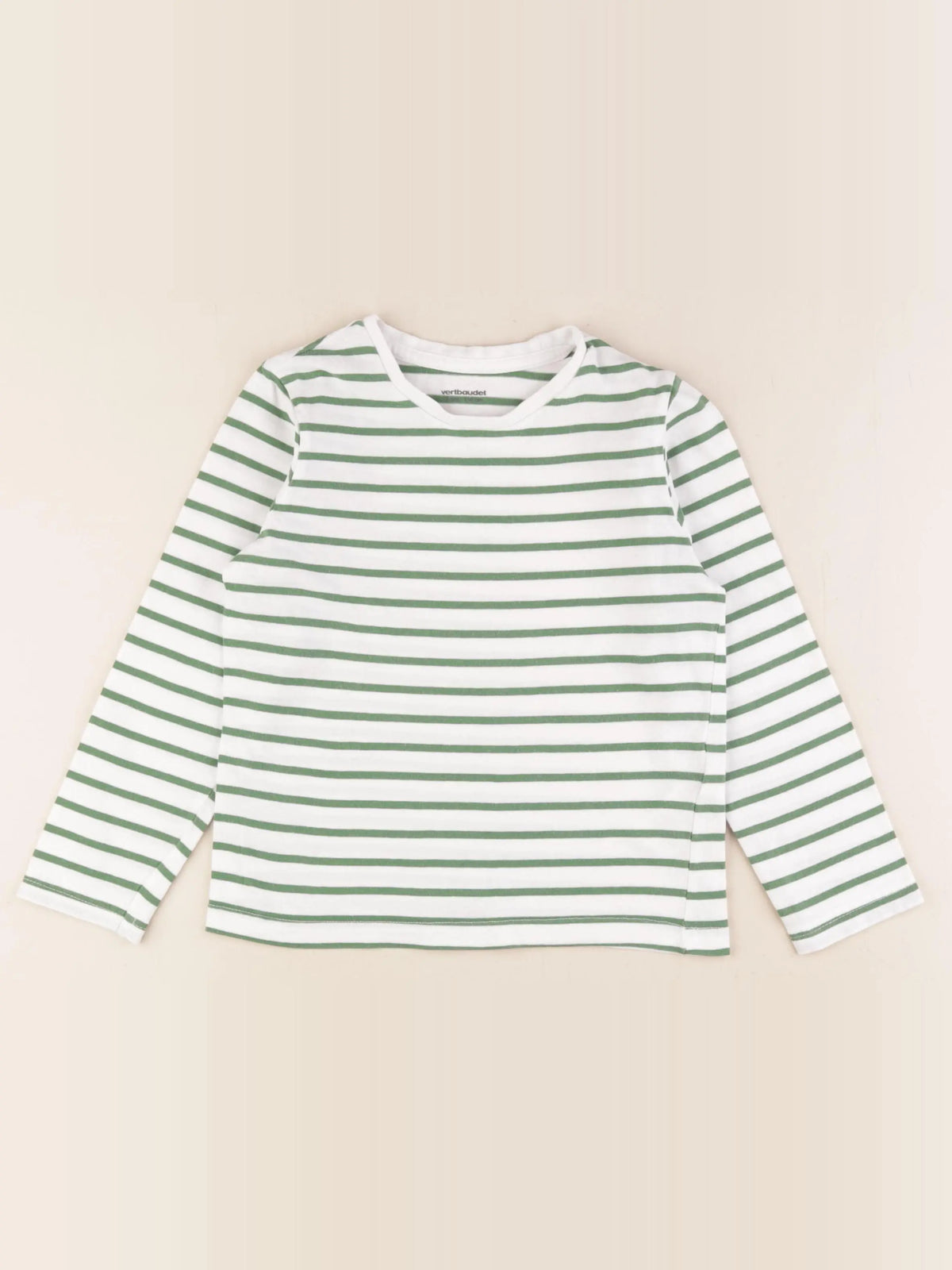 Vertbaudet - tee-shirt blanc, vert - 5 ans