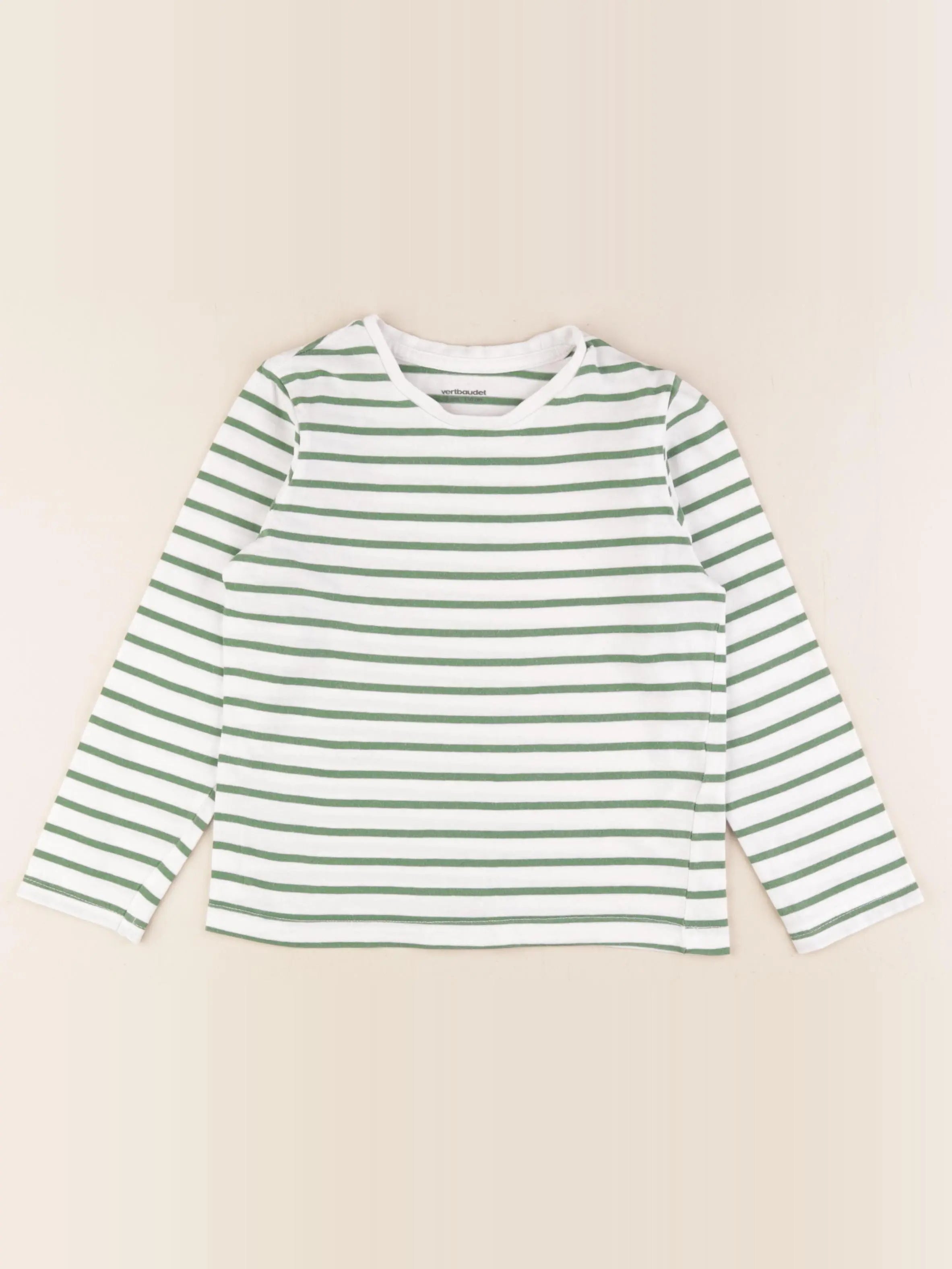Vertbaudet - tee-shirt blanc, vert - 5 ans