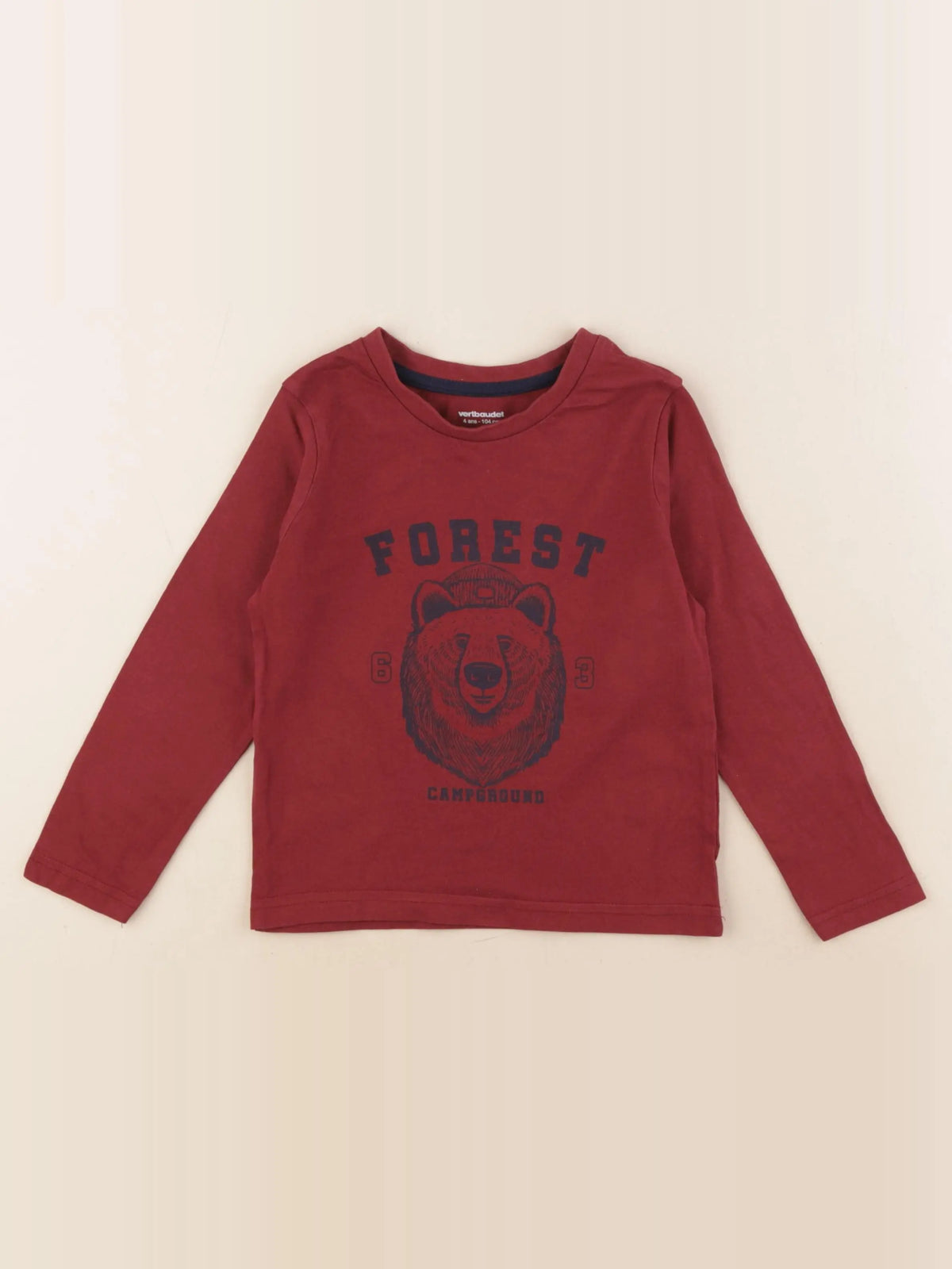 Vertbaudet - tee-shirt rouge - 4 ans