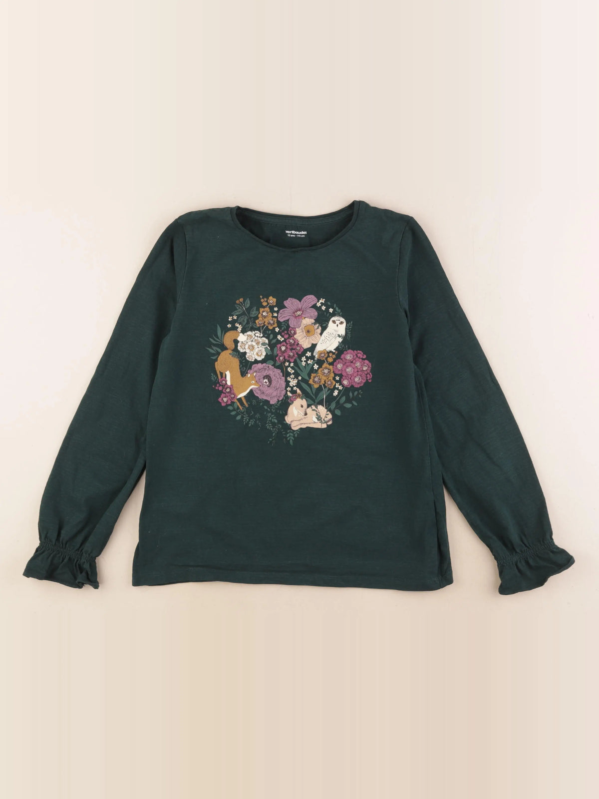 Vertbaudet - tee-shirt vert - 10 ans