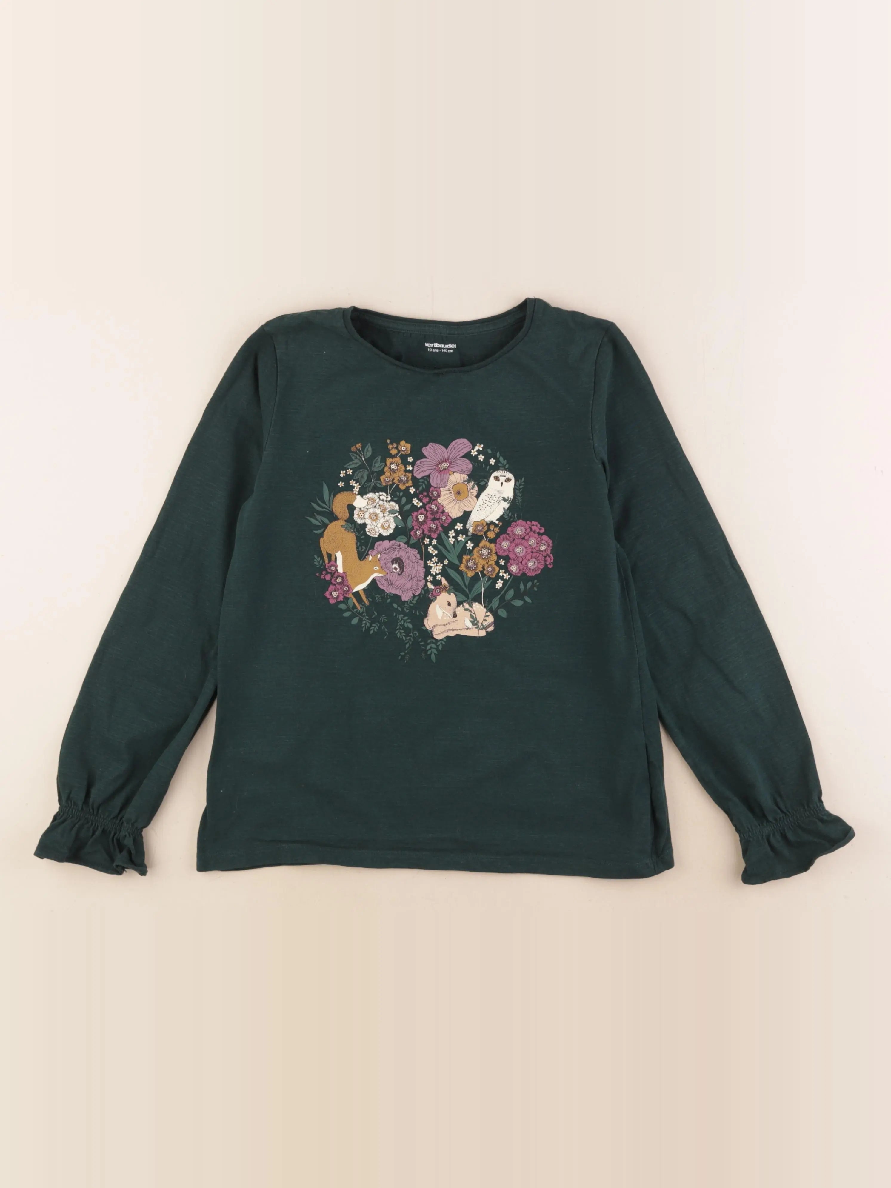 Vertbaudet - tee-shirt vert - 10 ans