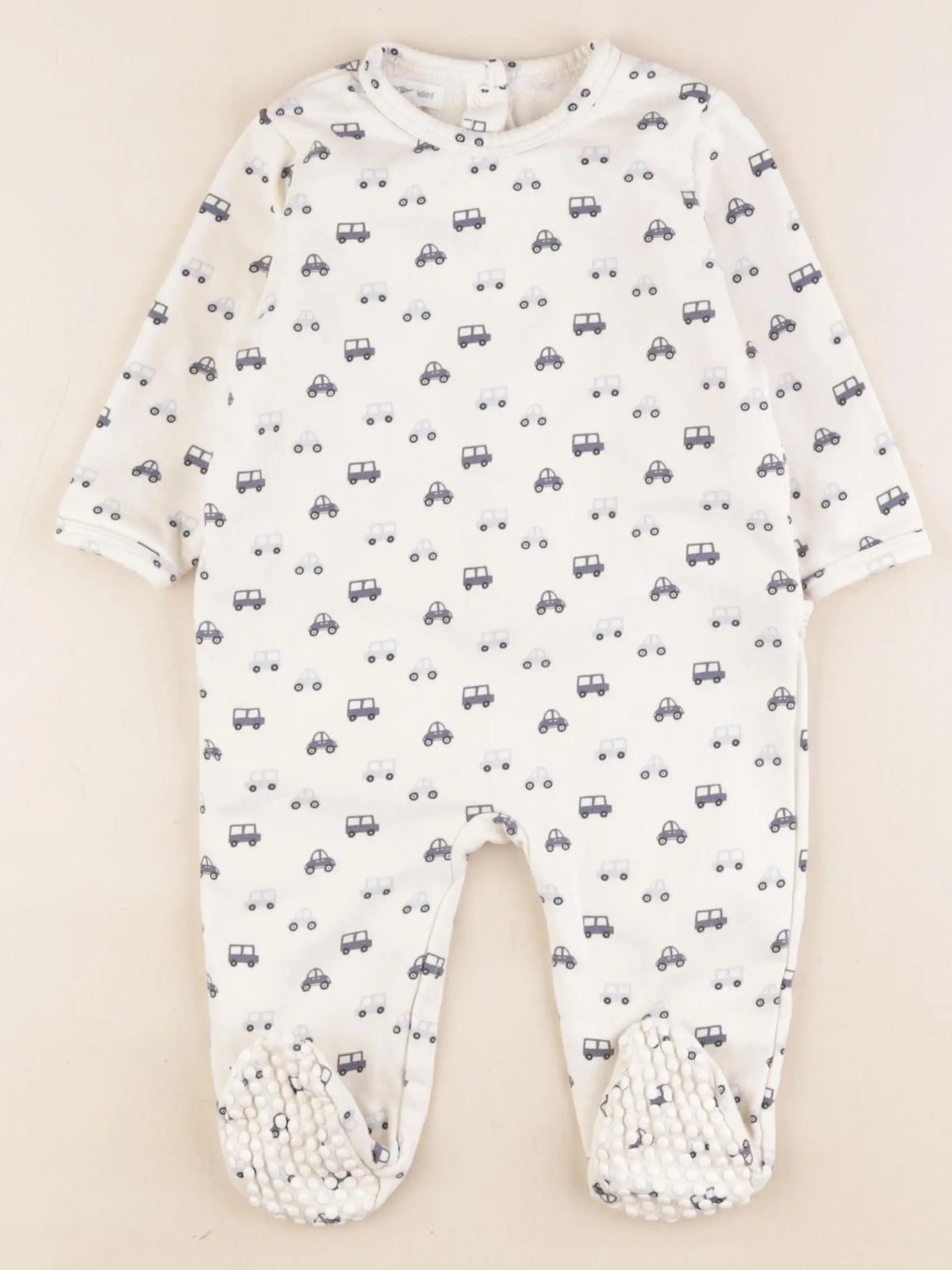 Vertbaudet - pyjama coton beige, bleu - 12 mois