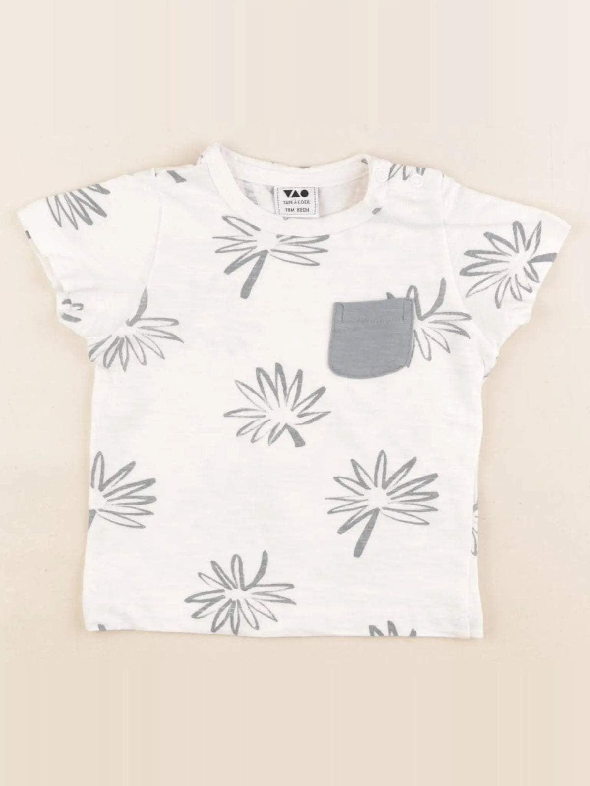 Tape à l'oeil - tee-shirt blanc, bleu - 18 mois