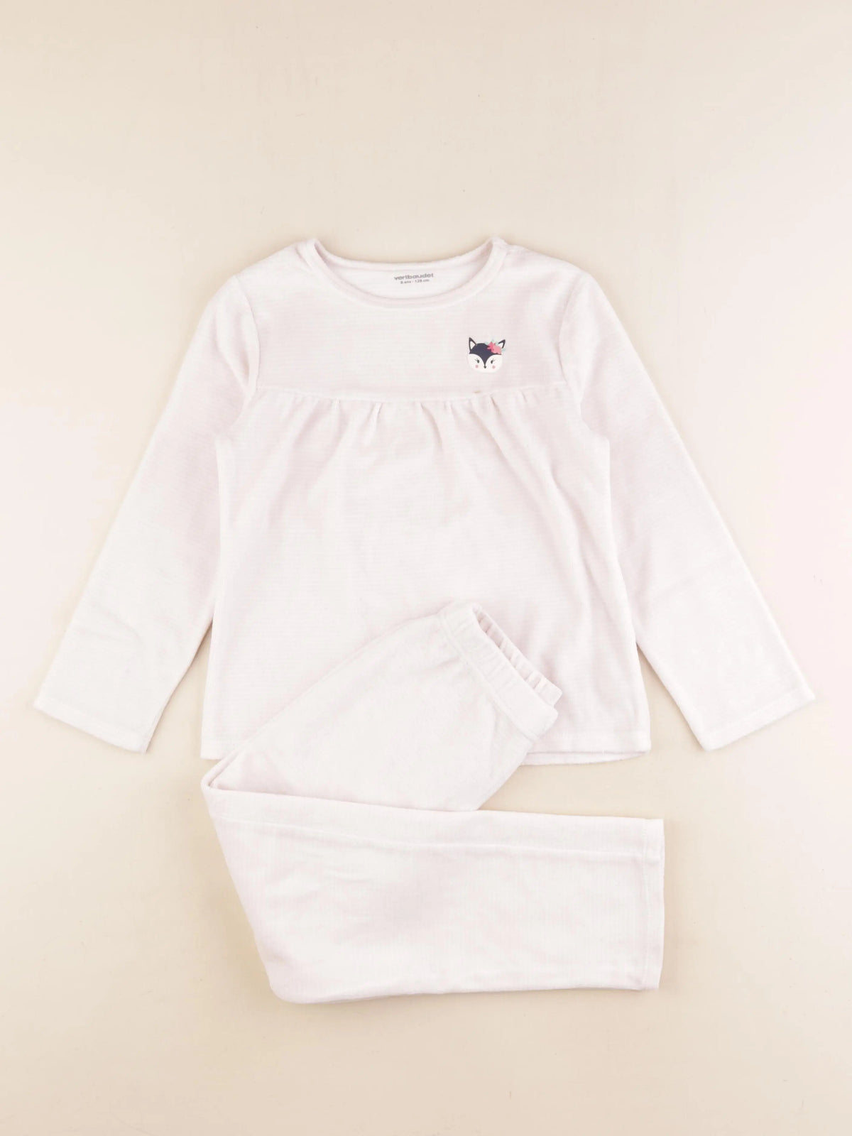 Vertbaudet - pyjama velours rose - 8 ans