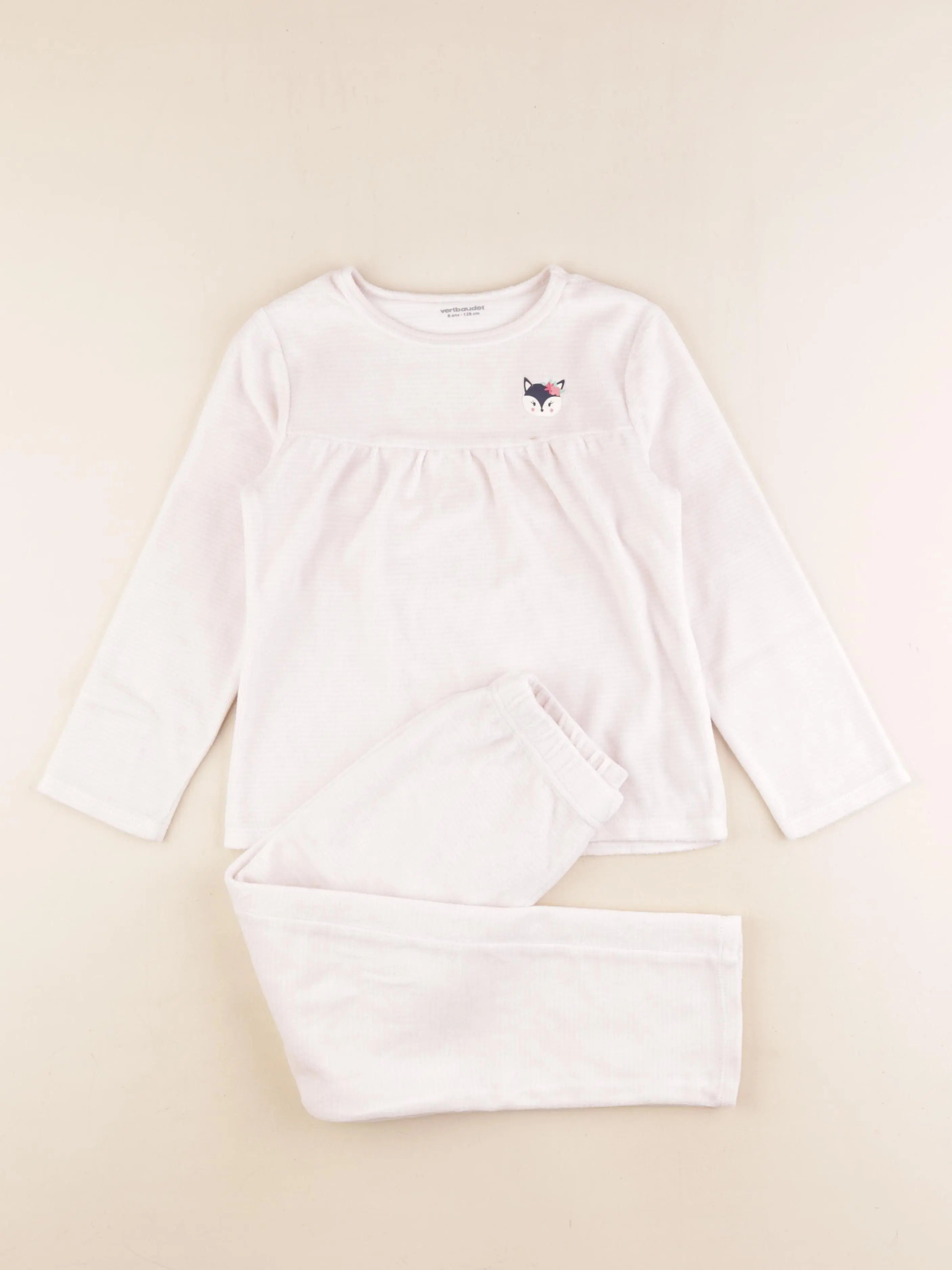 Vertbaudet - pyjama velours rose - 8 ans