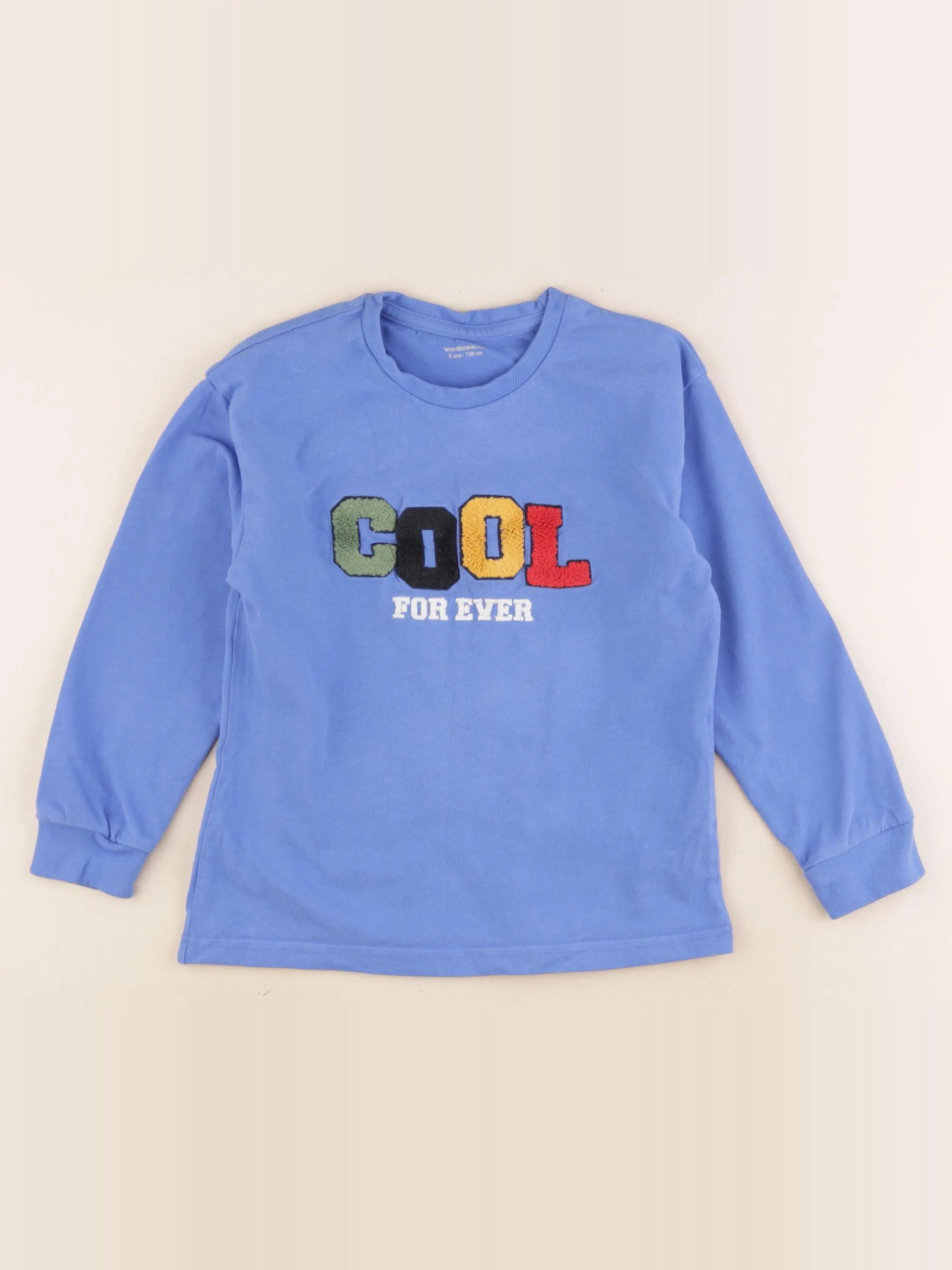 Vertbaudet - tee-shirt bleu - 8 ans