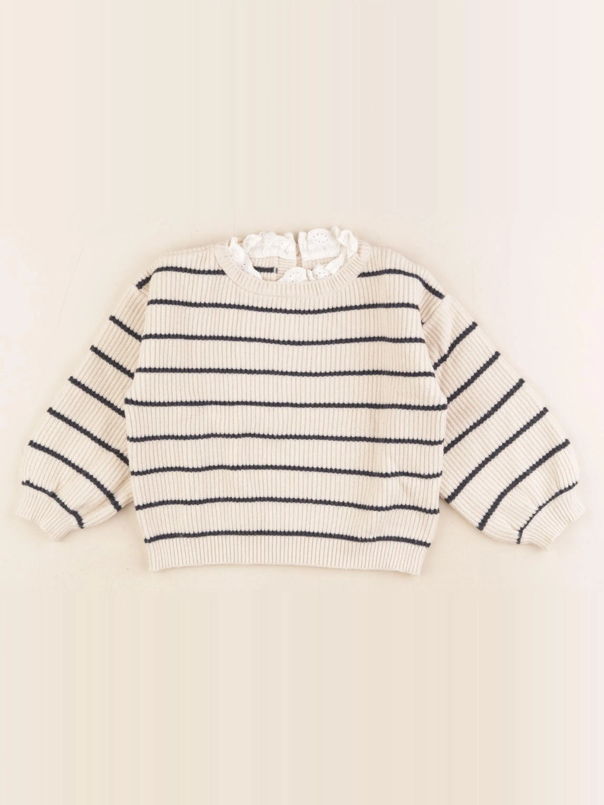 Vertbaudet - pull beige, bleu - 24 mois