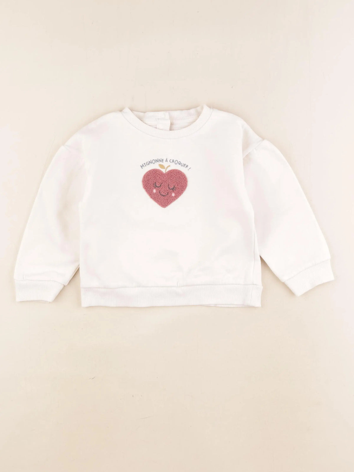 Vertbaudet - sweat beige - 24 mois