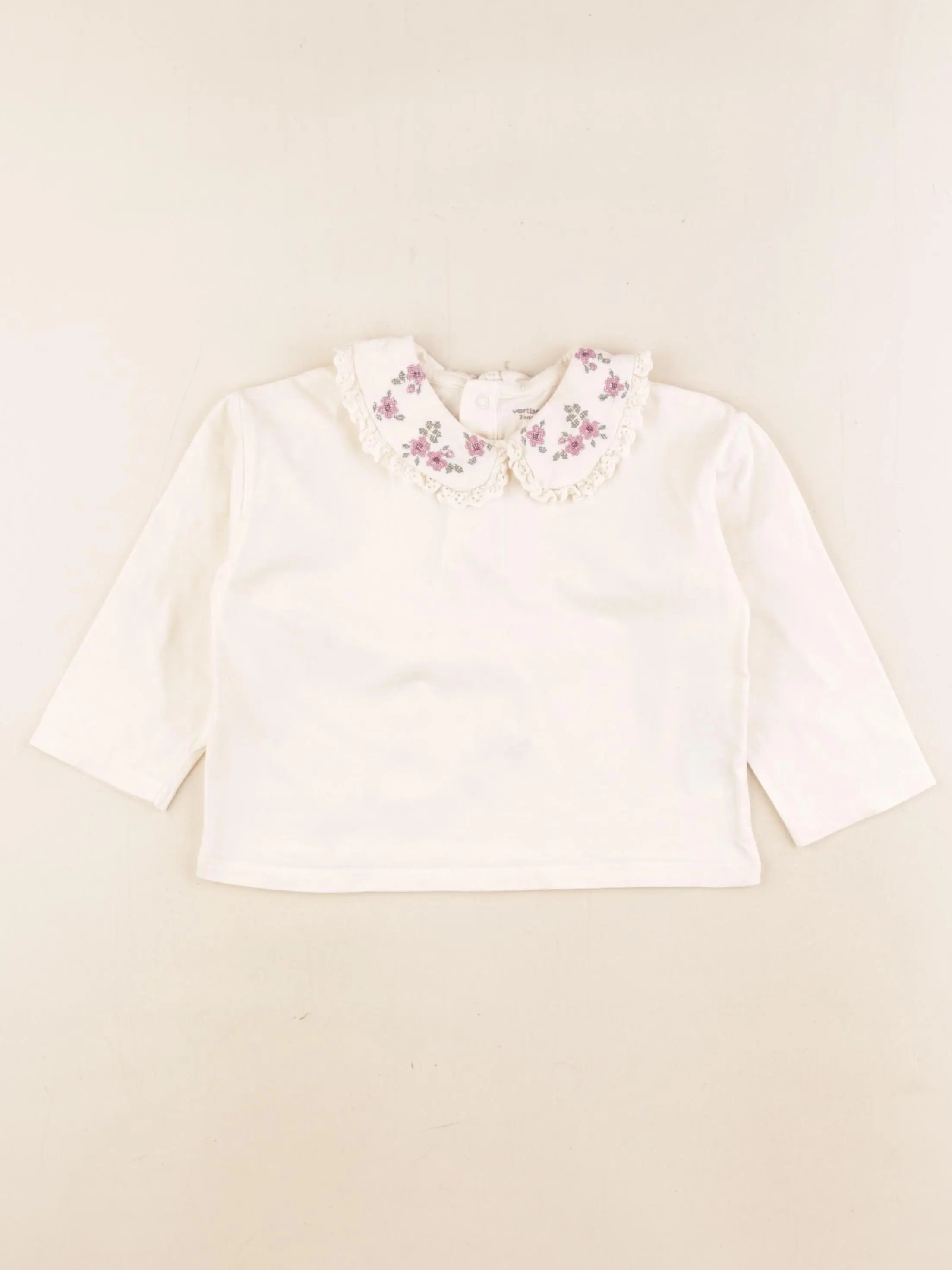 Vertbaudet - tee-shirt beige - 2 ans