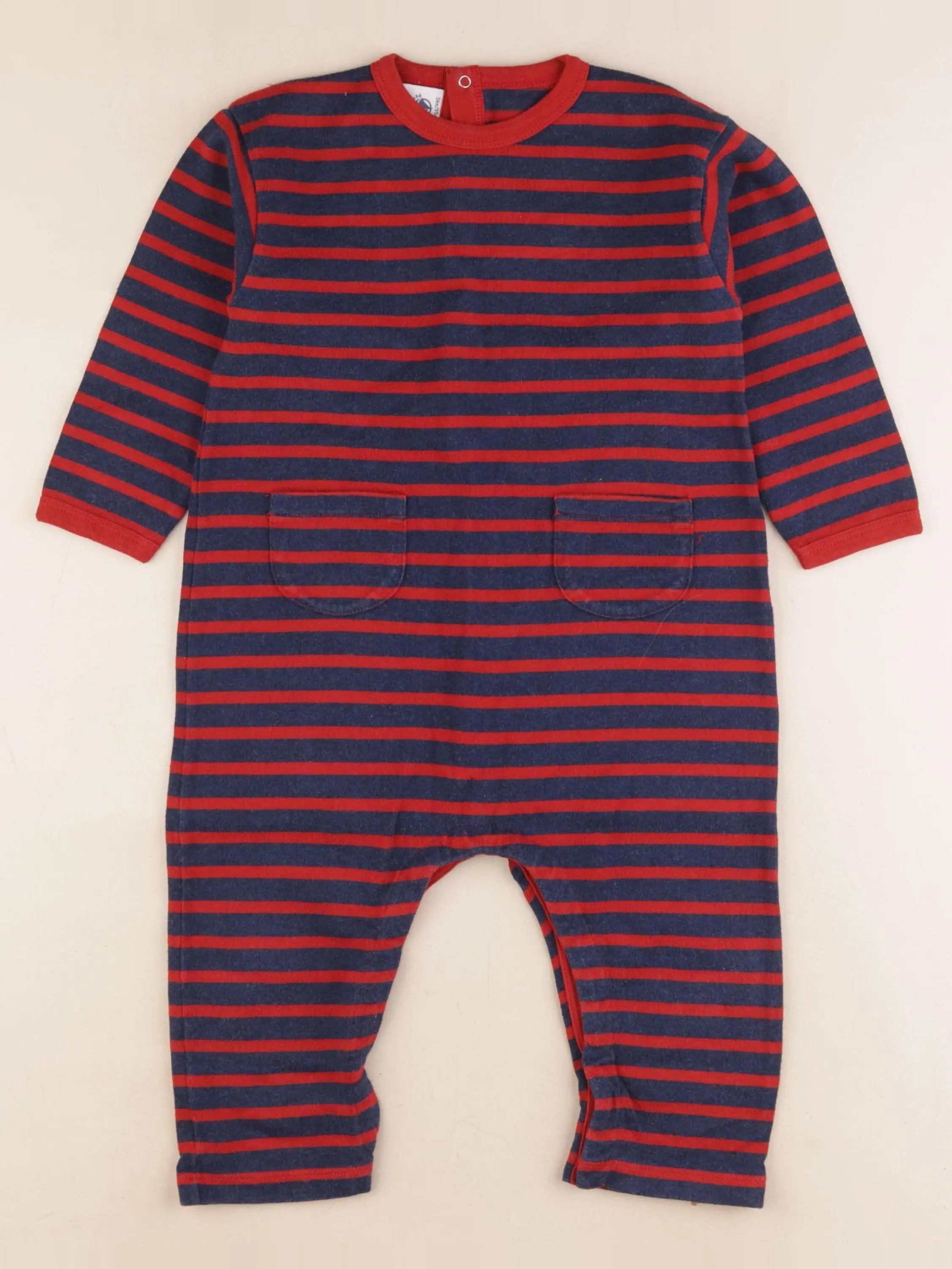 Petit Bateau - combinaison bleu, rouge - 3 ans