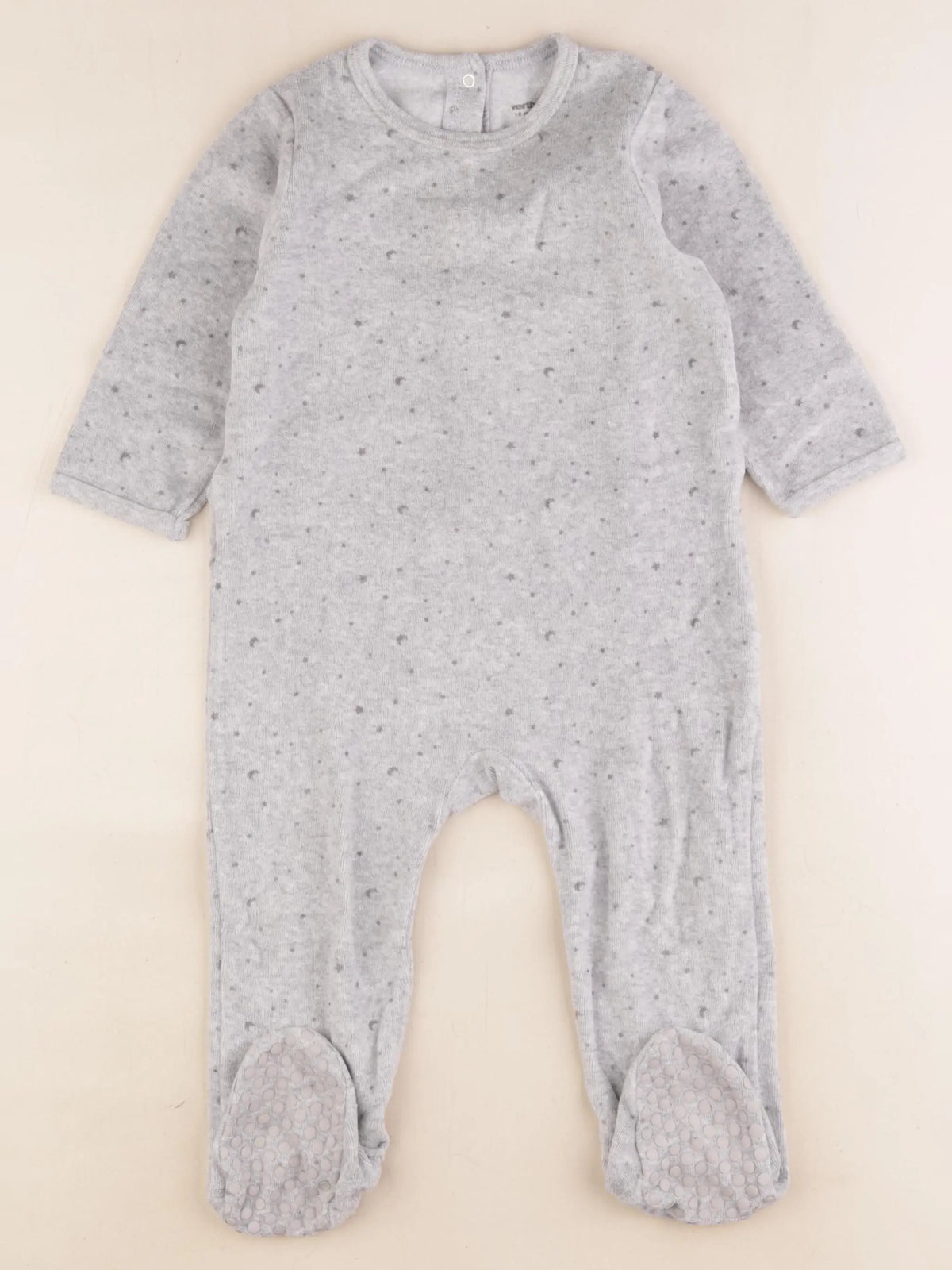 Vertbaudet - pyjama velours gris - 18 mois
