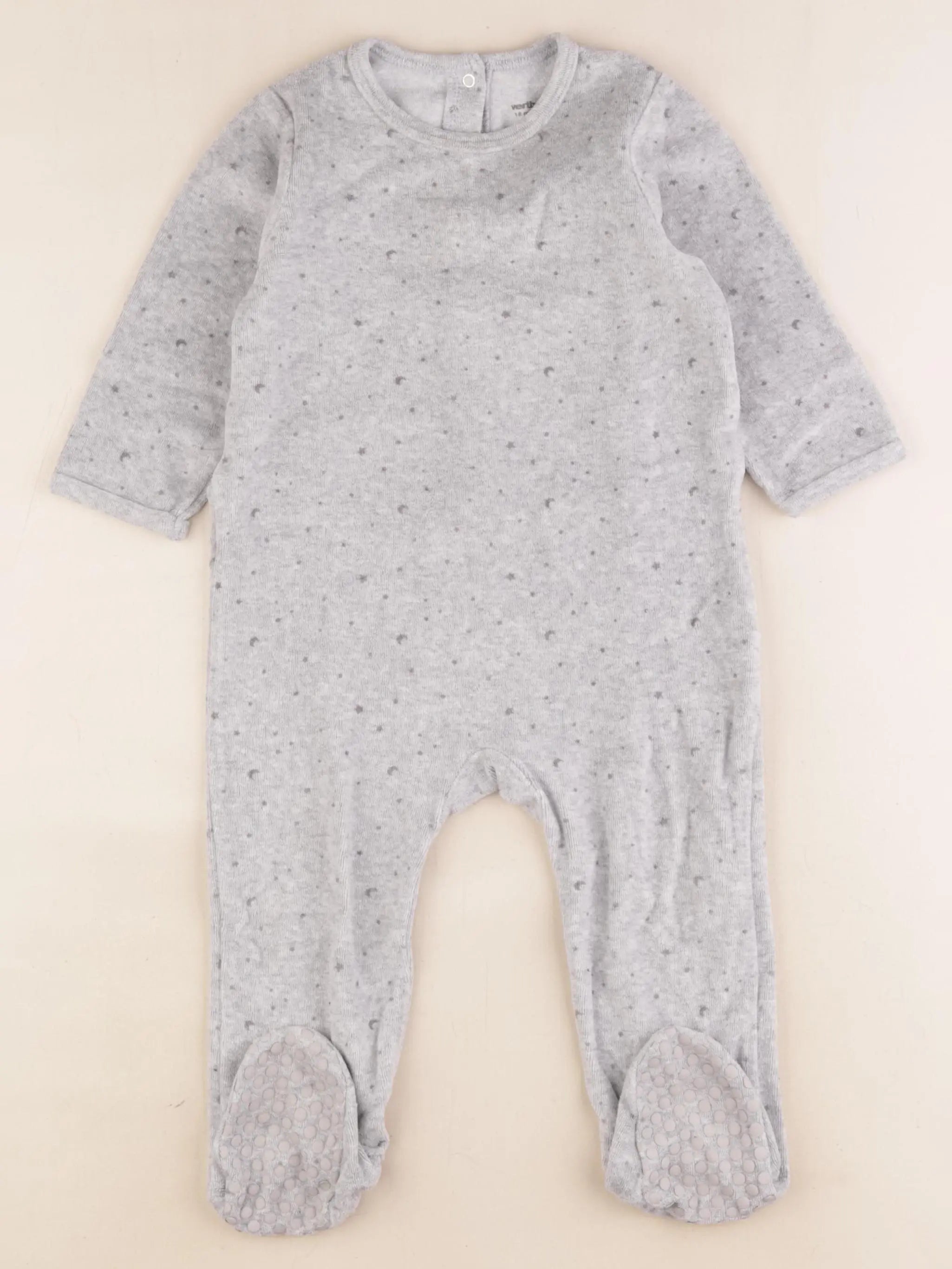Vertbaudet - pyjama velours gris - 18 mois