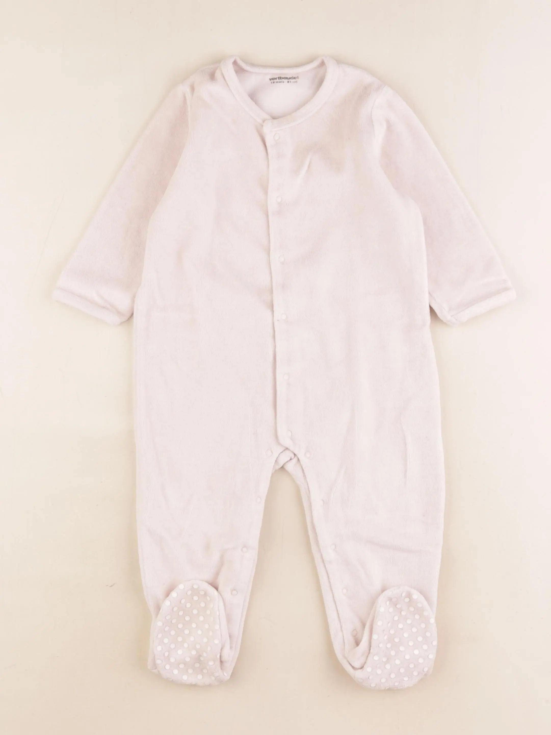 Vertbaudet - pyjama velours rose - 18 mois