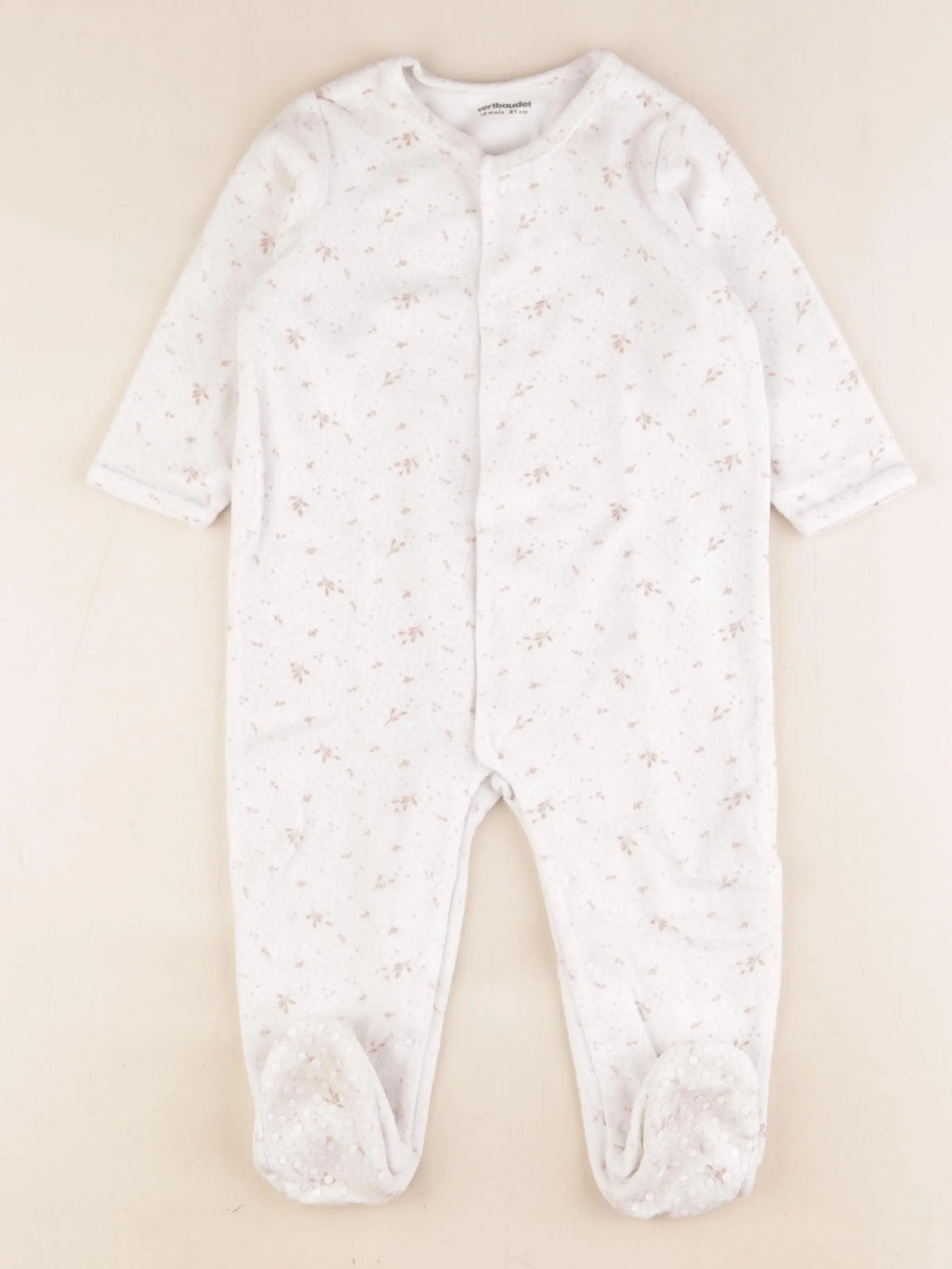 Vertbaudet - pyjama velours blanc - 18 mois