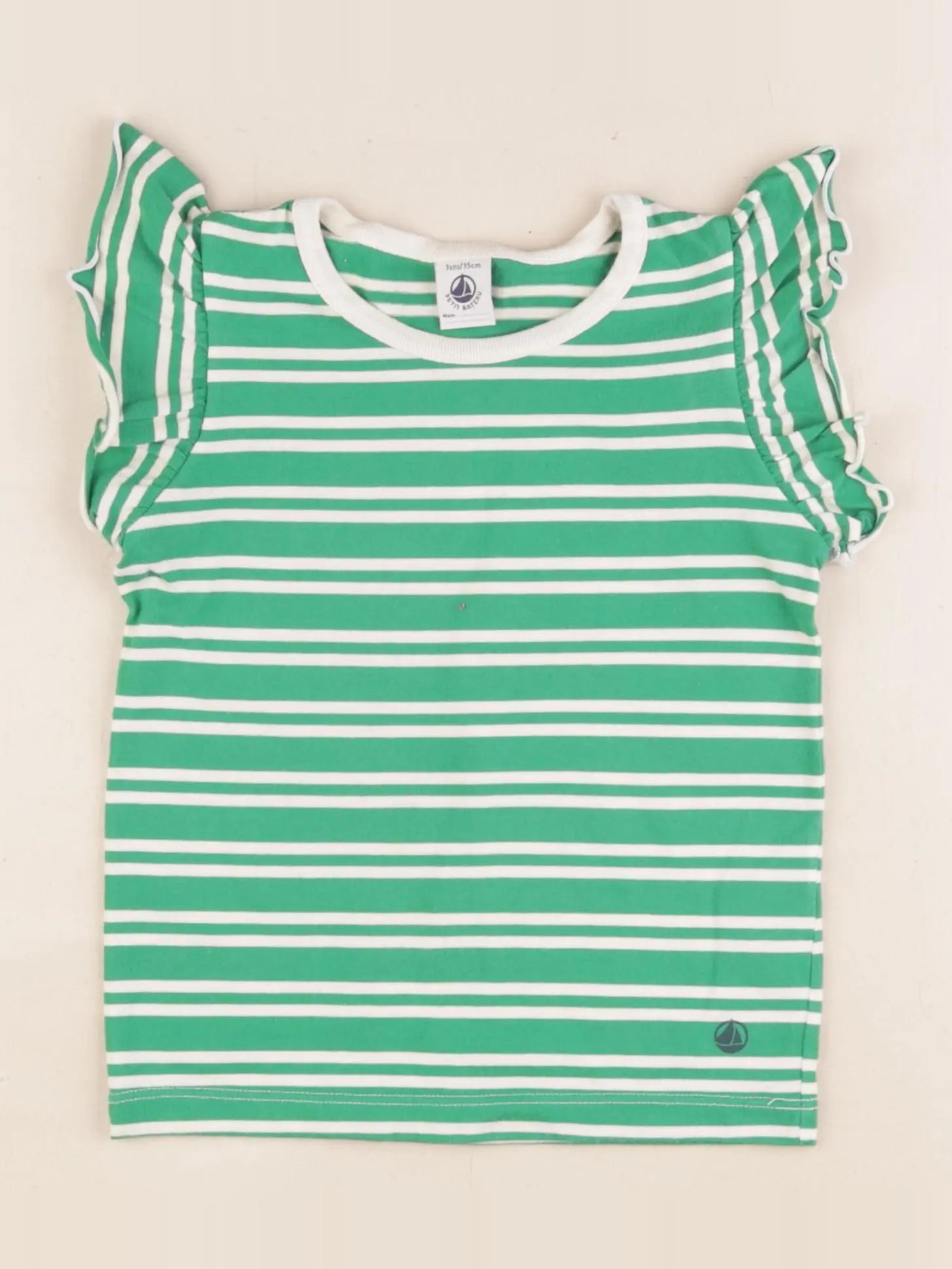 Petit Bateau - tee-shirt vert, blanc - 3 ans