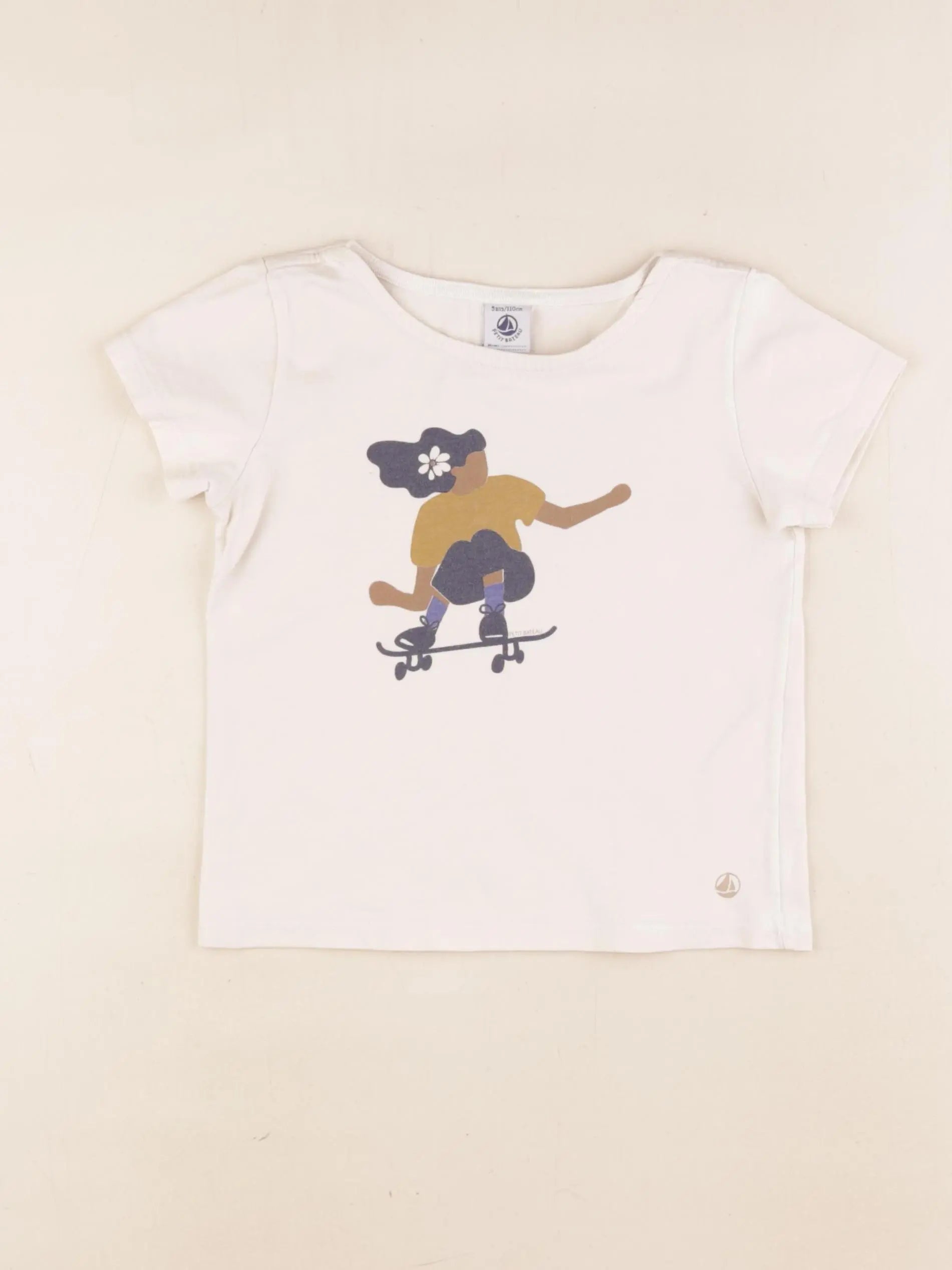 Petit Bateau - tee-shirt beige - 5 ans