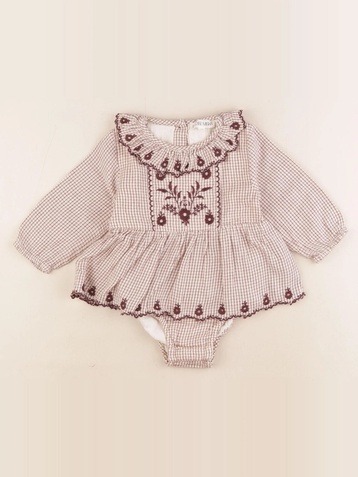 Louise Misha - combinaison beige, violet - 12 mois