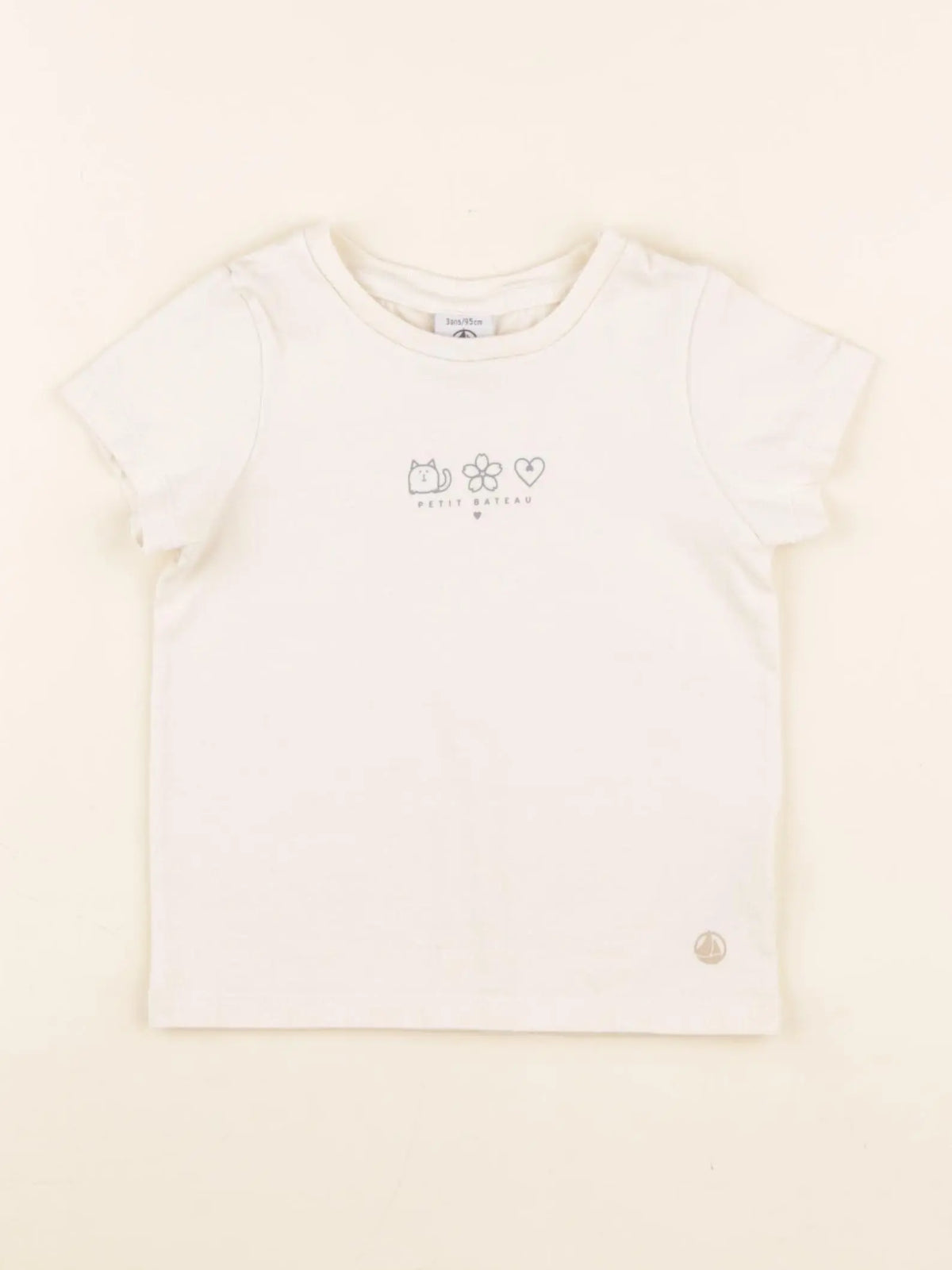 Petit Bateau - tee-shirt beige - 3 ans