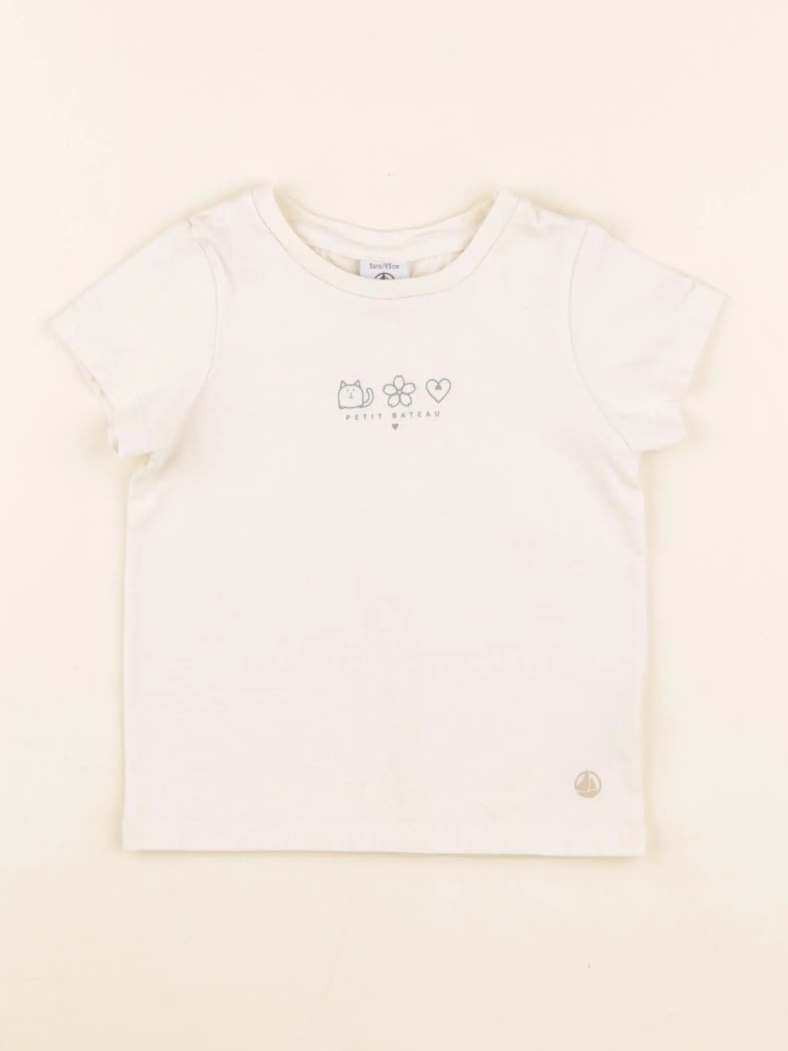 Petit Bateau - tee-shirt beige - 3 ans