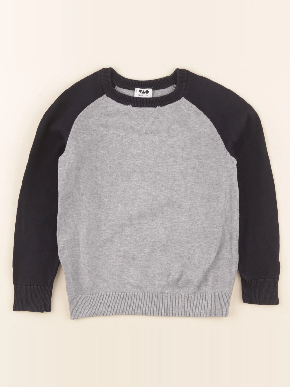 Tape à l'oeil - pull bleu, gris - 5 ans