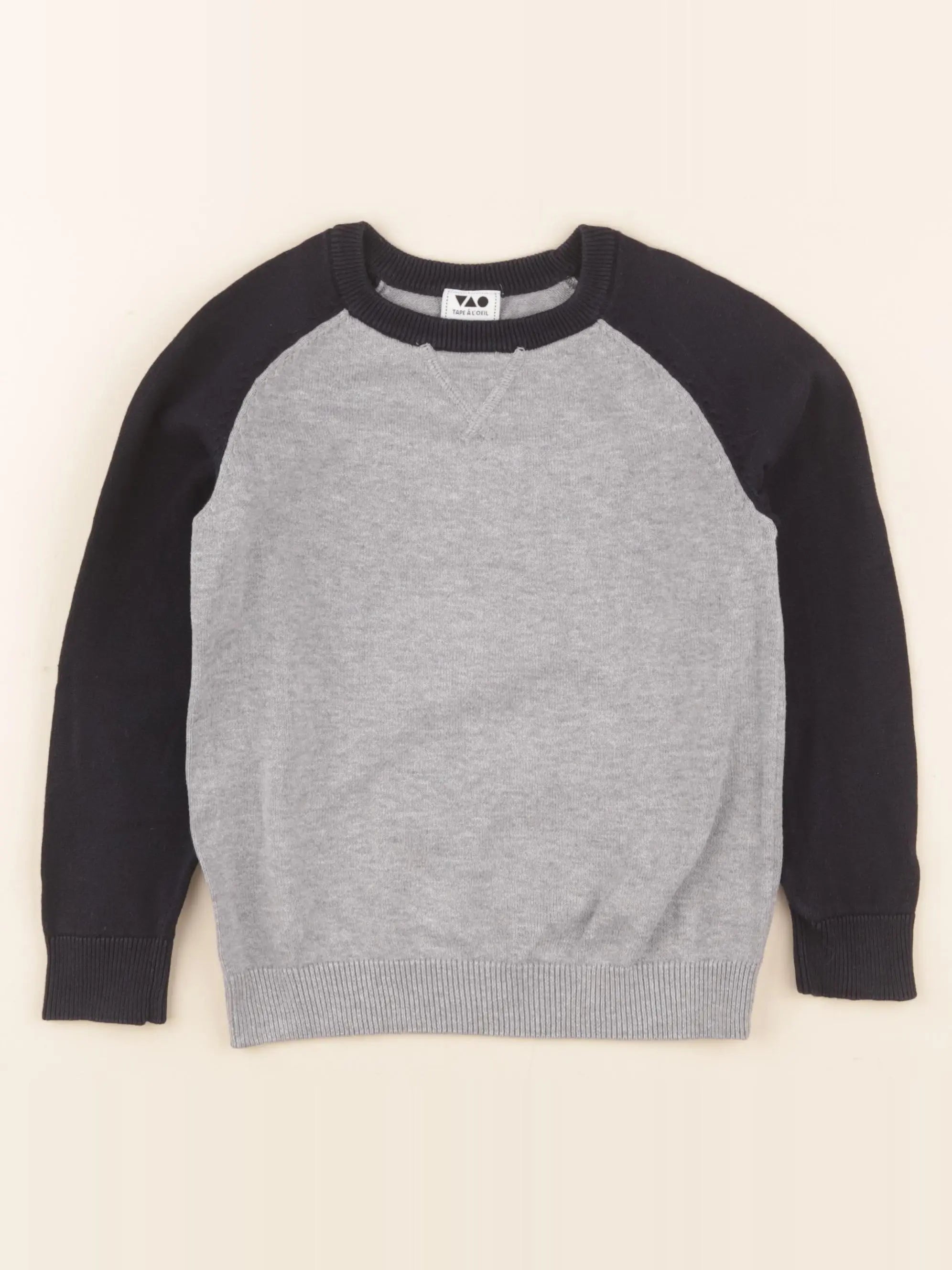 Tape à l'oeil - pull bleu, gris - 5 ans