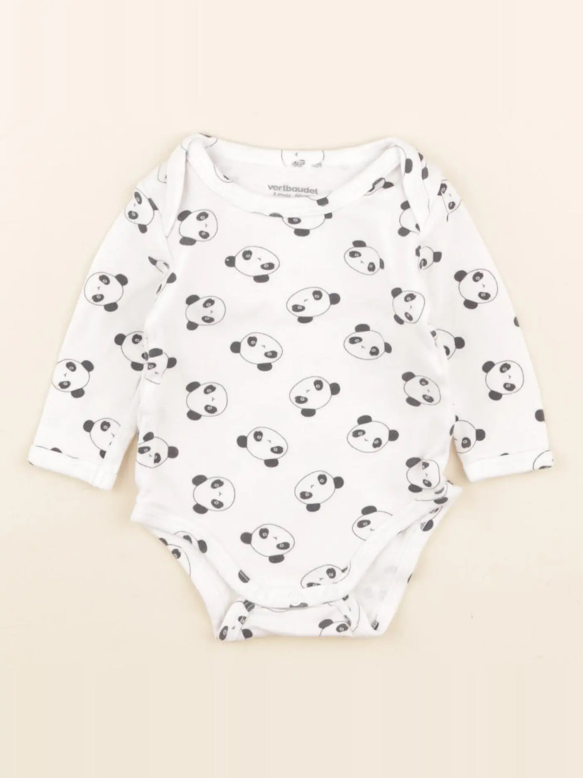 Vertbaudet - body blanc, bleu - 3 mois