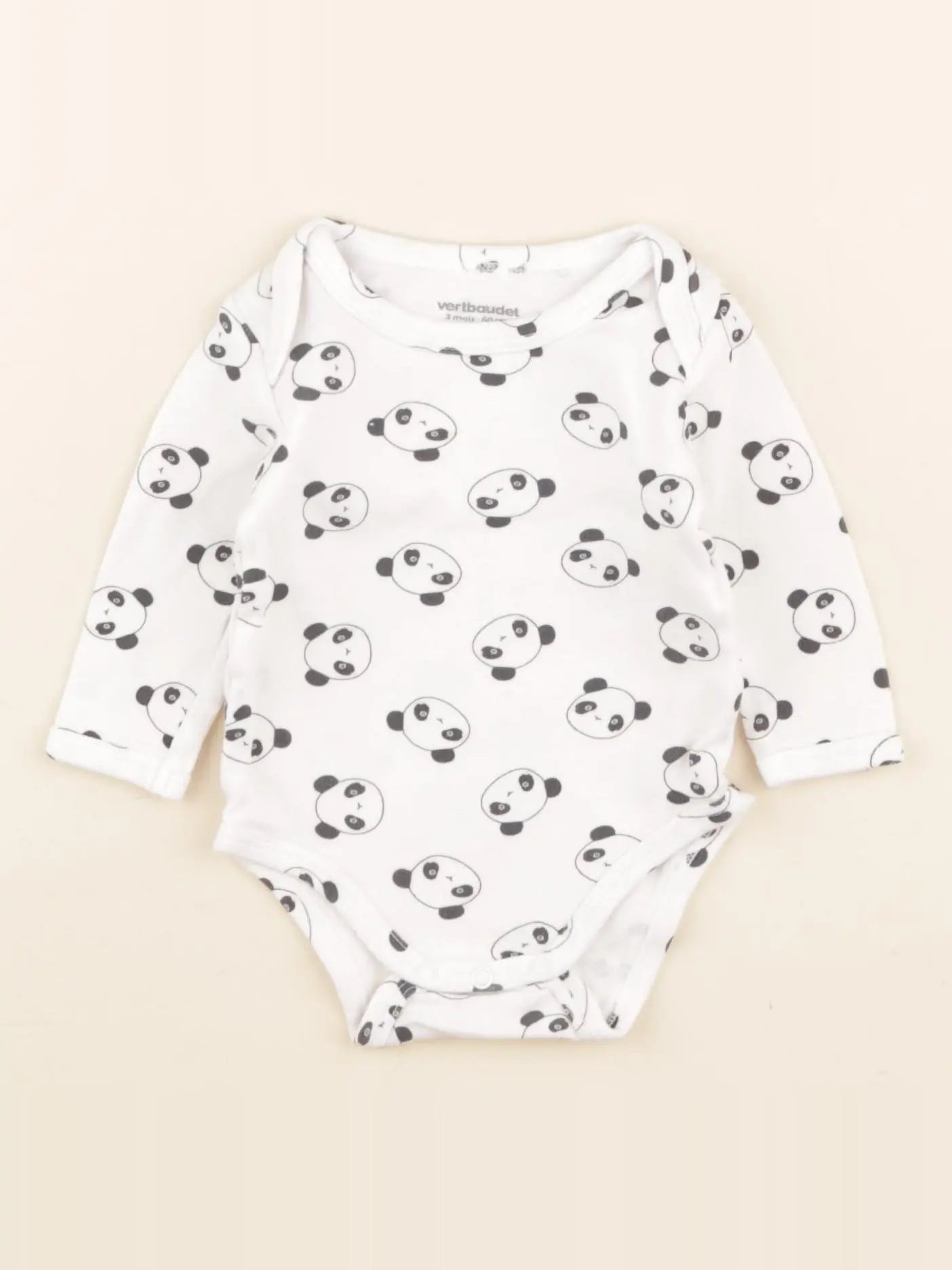 Vertbaudet - body blanc, bleu - 3 mois