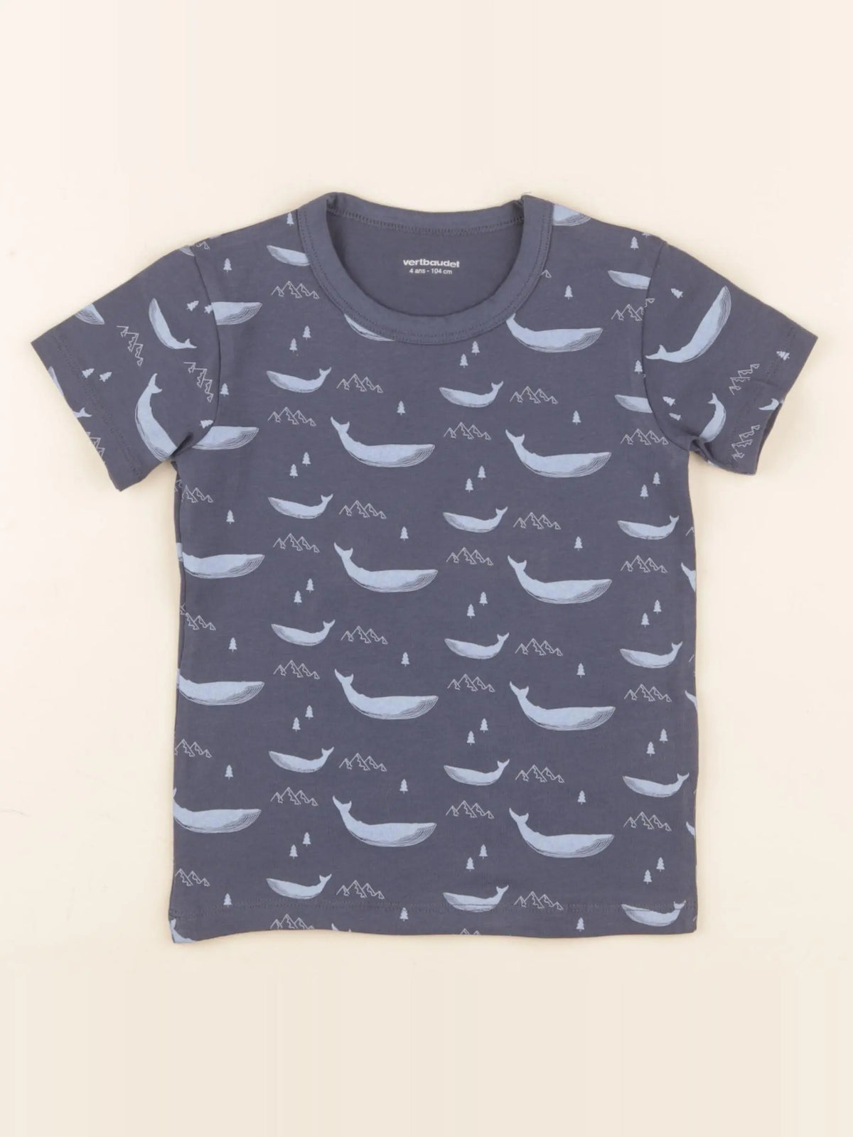 Vertbaudet - tee-shirt bleu - 4 ans